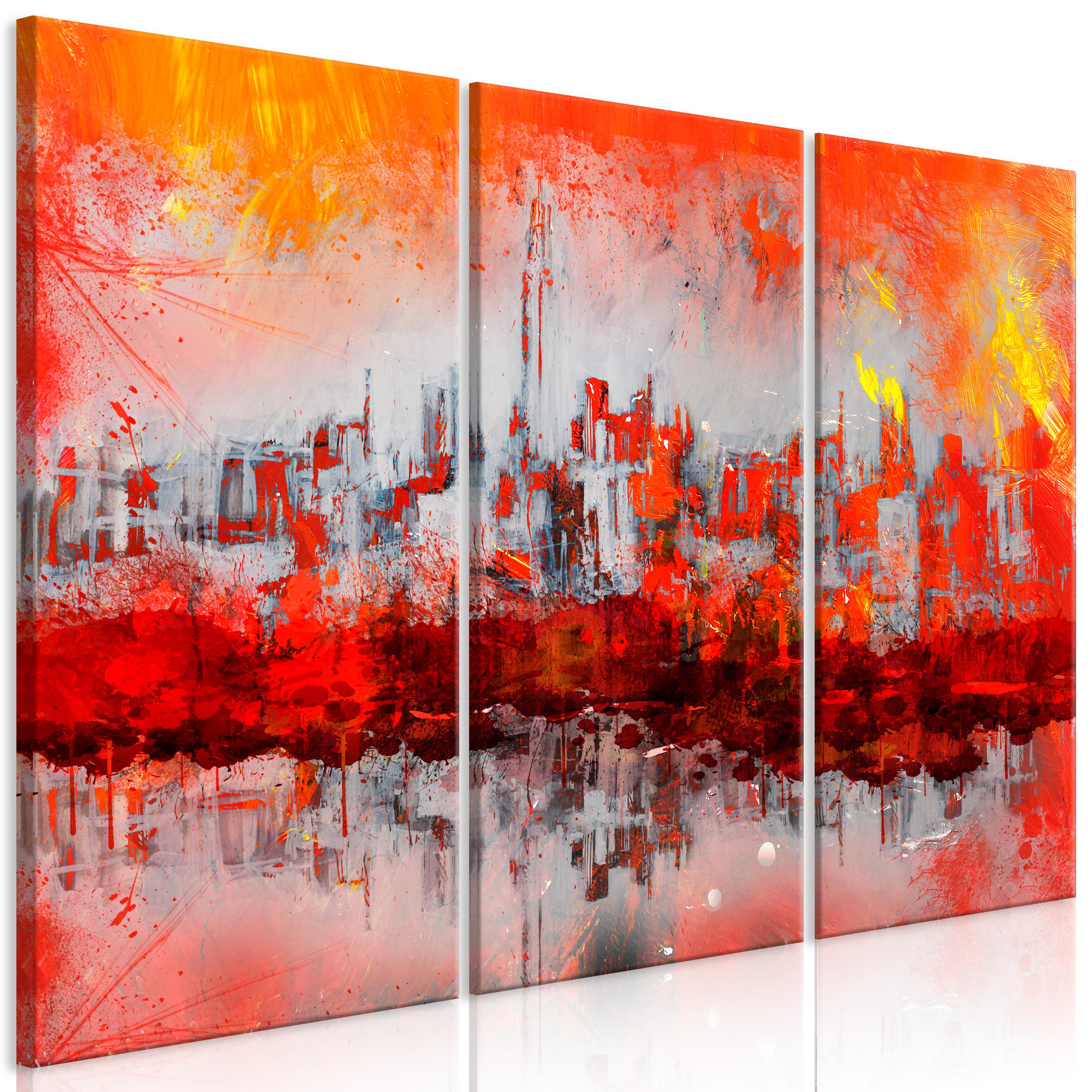 Billede - New York Sunset (3 dele) - 90 x 60 cm - Premium Print billede
