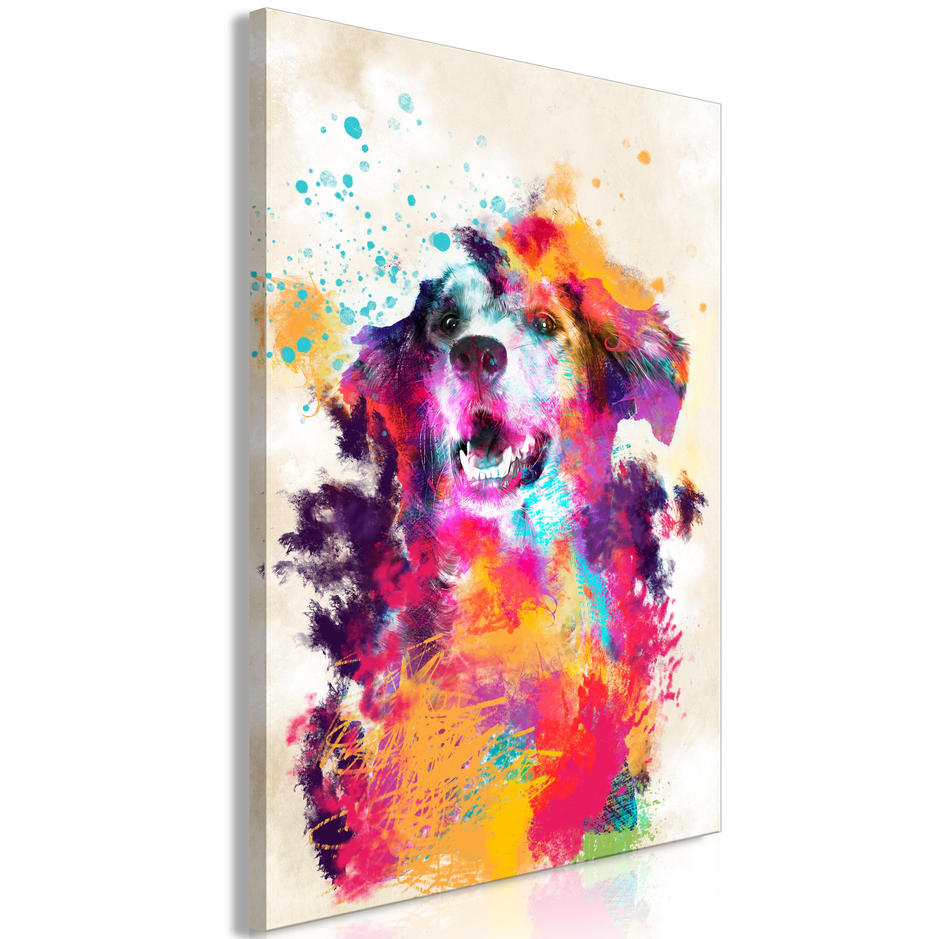 Billede - Watercolor Dog (1 Part) Vertical - 60 x 90 cm - Premium Print billede