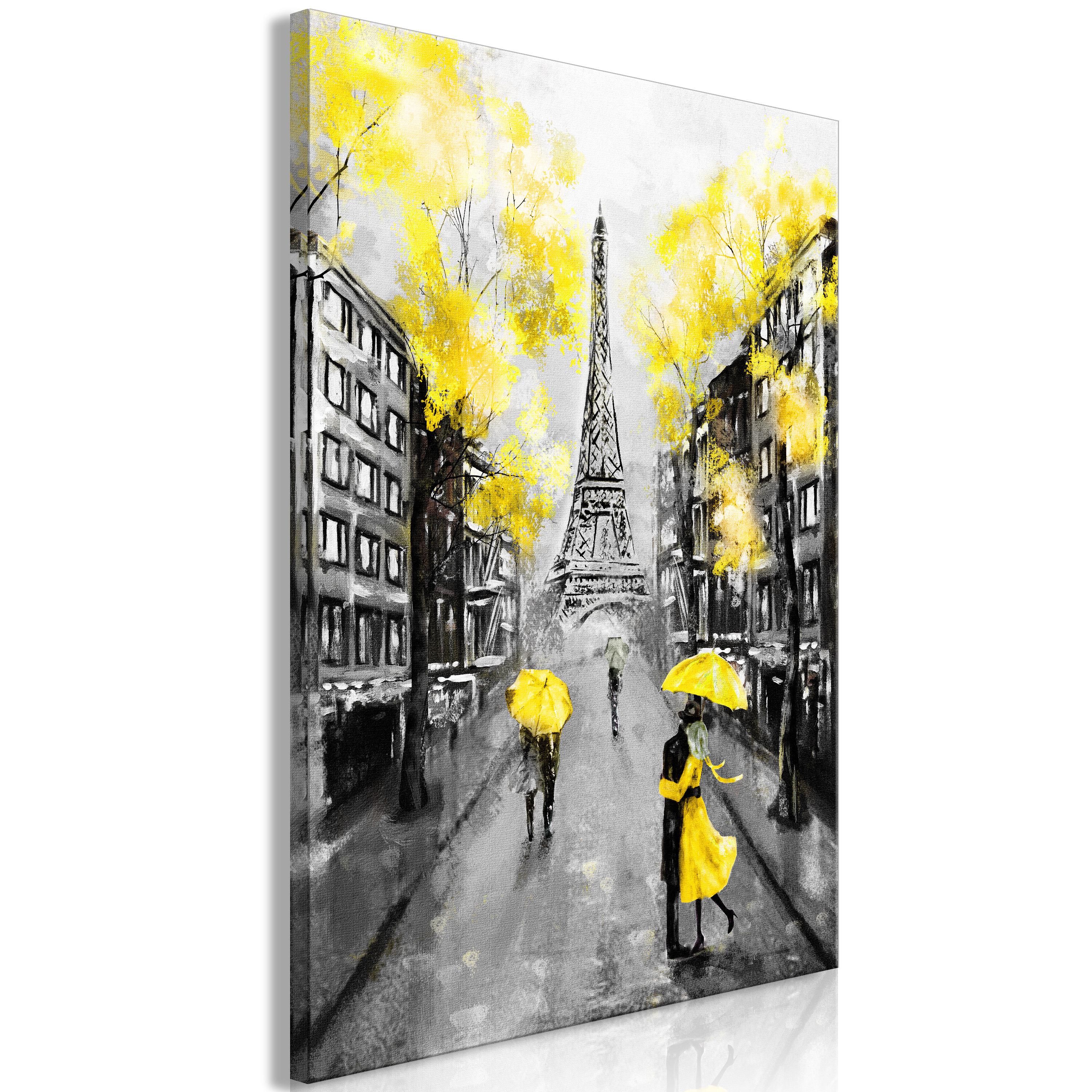 Billede - Paris Rendez-Vous (1 Part) Vertical Yellow - 20 x 30 cm - På italiensk lærred billede