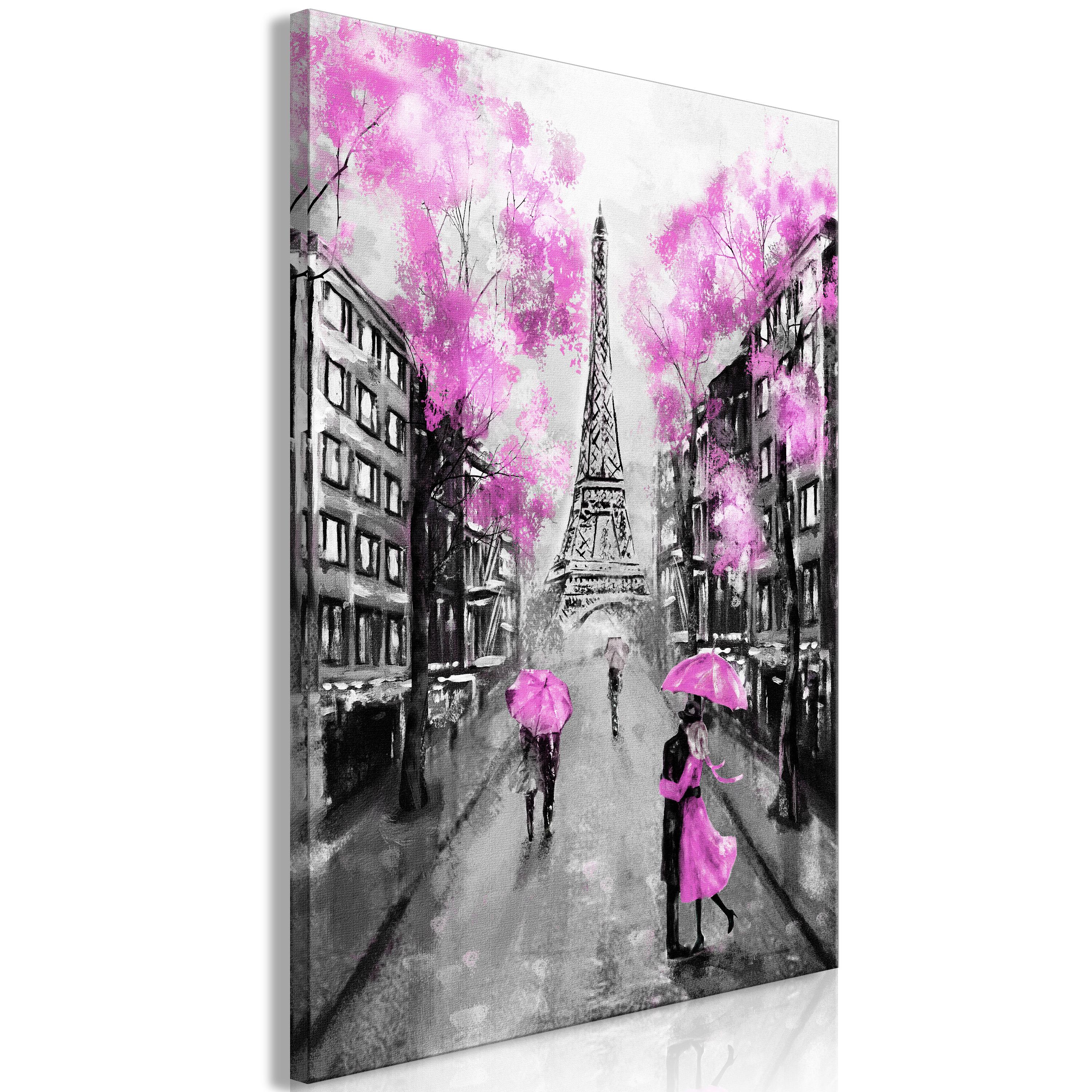 Billede - Paris Rendez-Vous (1 Part) Vertical Pink - 80 x 120 cm - Premium Print billede