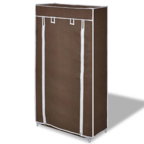 Skoskab med 5 hylder - brun skoopbevaring 58×28×106 cm