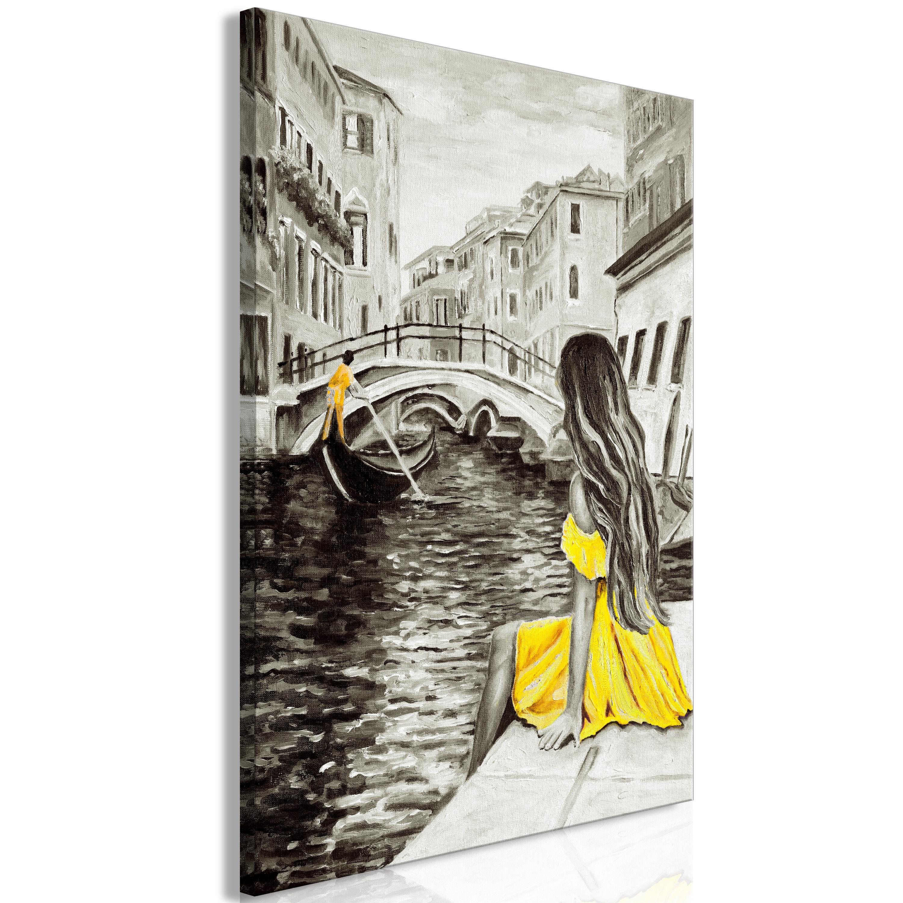 Billede - Far Dreams (1 Part) Vertical Yellow - 40 x 60 cm - På italiensk lærred billede