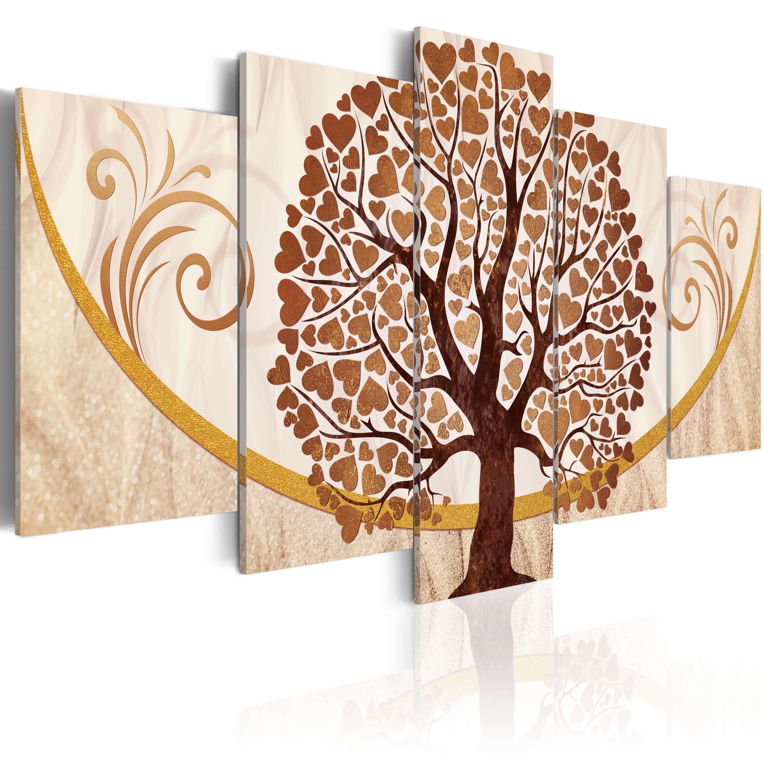 Billede - The Golden Tree of Love - 100 x 50 cm - Premium Print billede