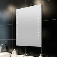 Badeværelsesspejl med LED-lys til væggen 50 x 60 cm