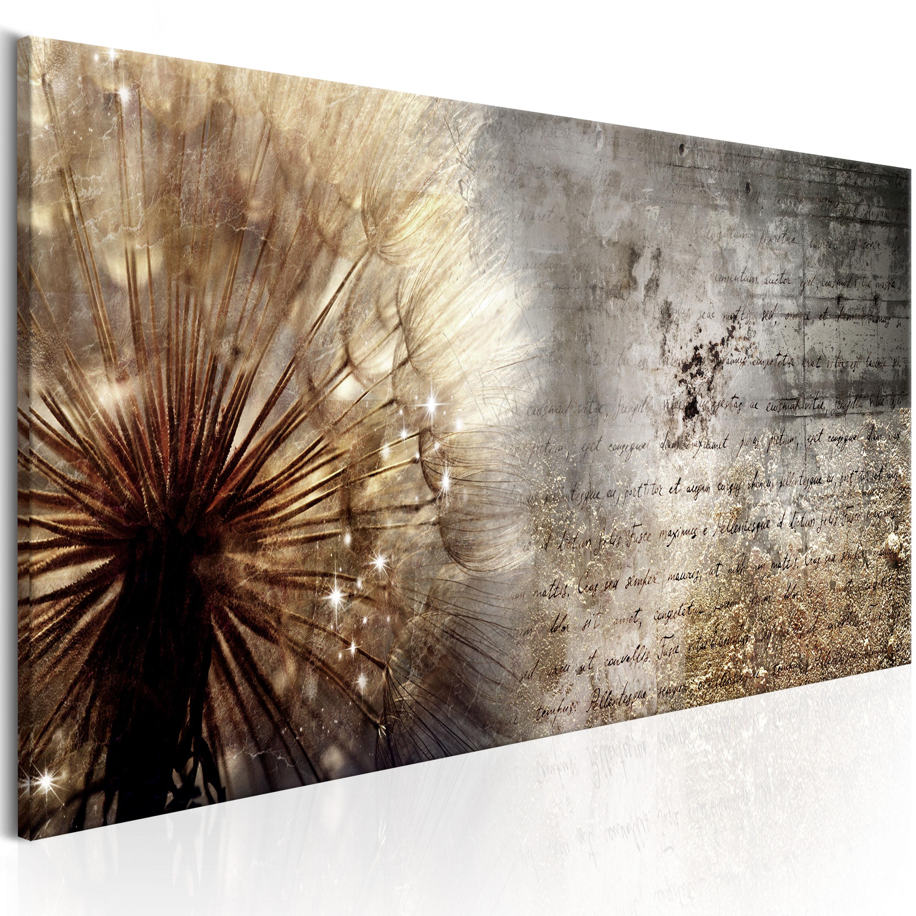 Billede - Dandelion on Concrete - 120 x 40 cm - Premium Print billede