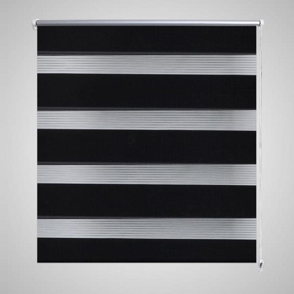 Billede af Rullegardin i zebradesign 80 x 150 cm sort