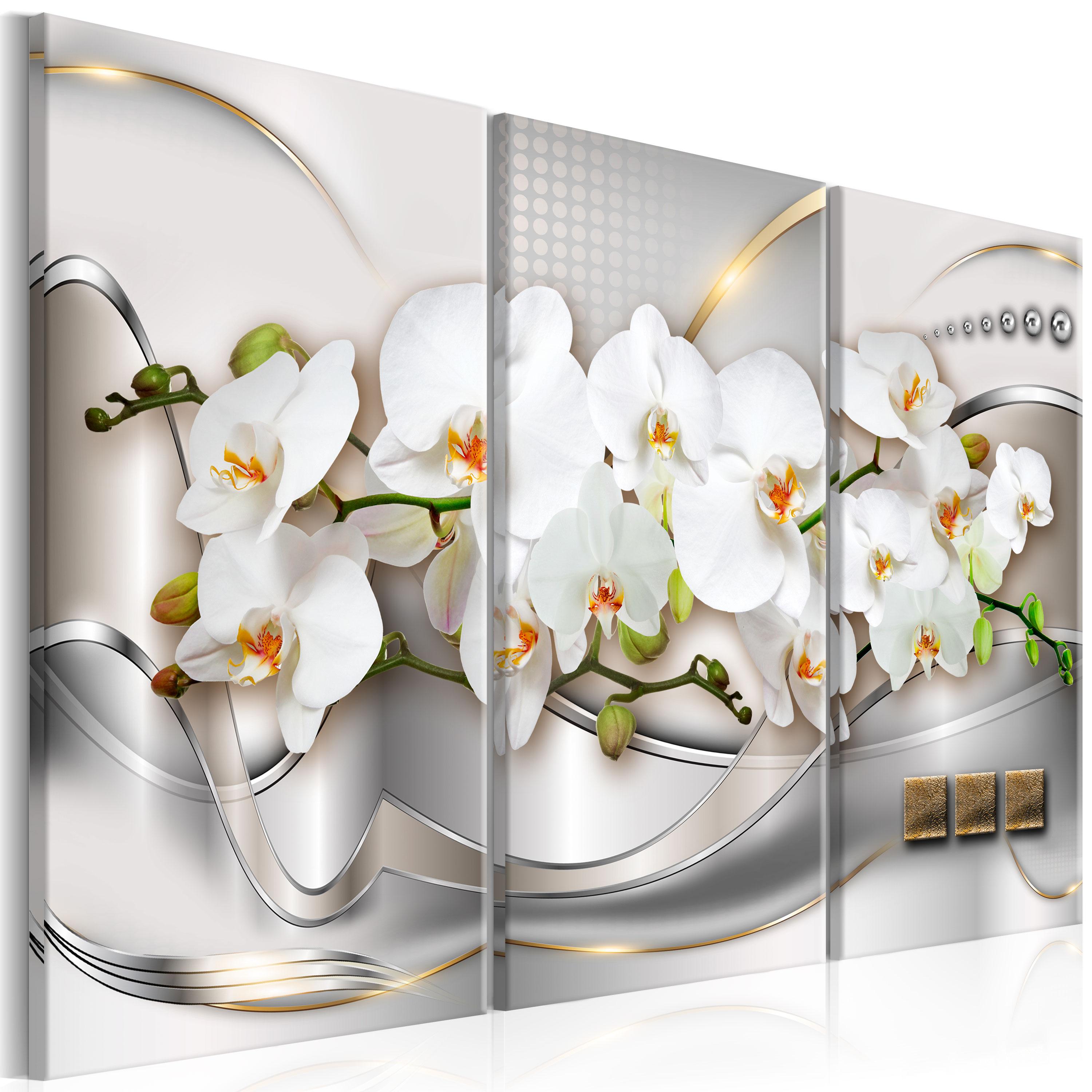 Billede - Blooming Orchids I - 120 x 80 cm - Premium Print billede
