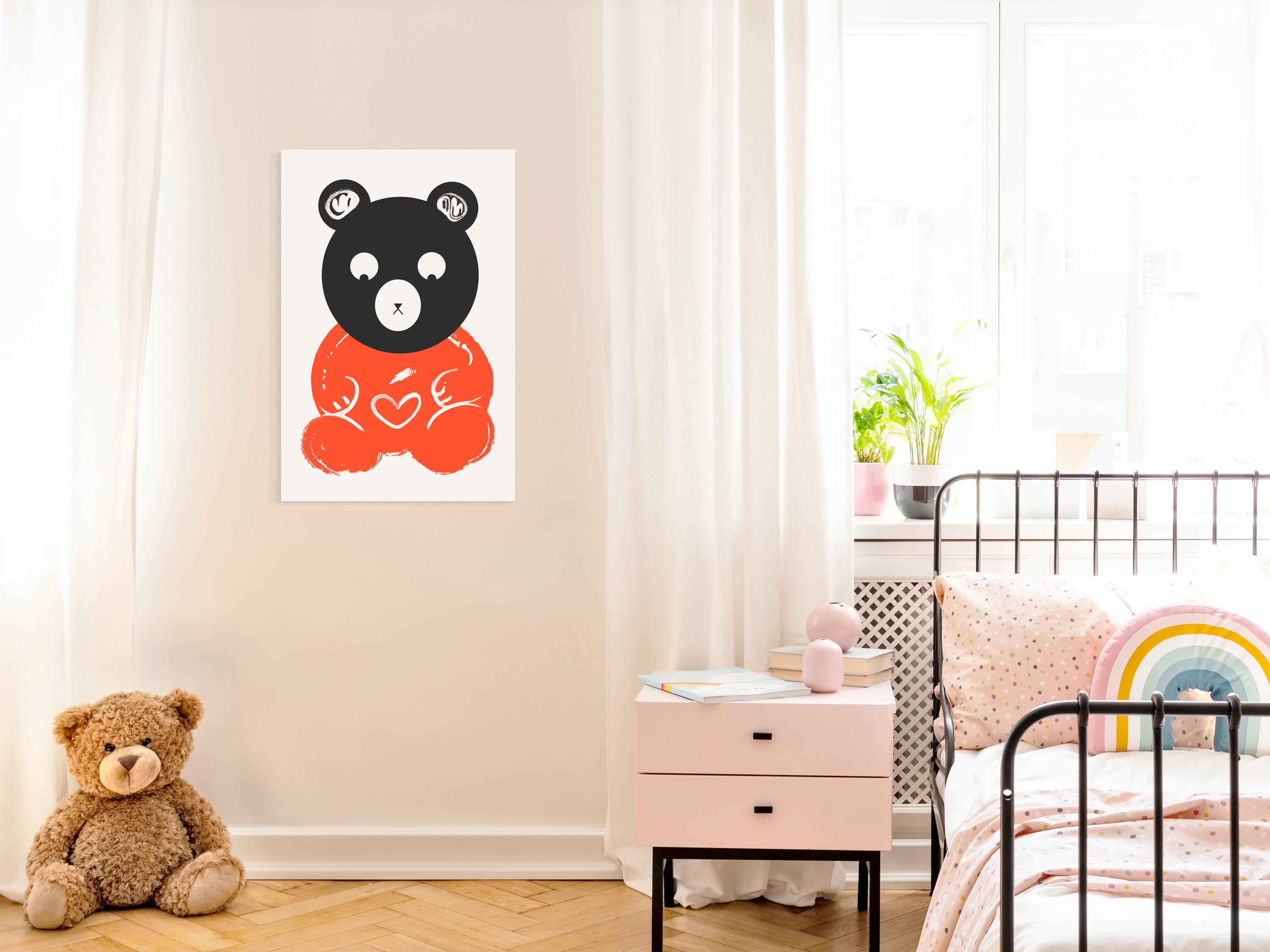 Billede - Thoughtful Bear (1 Part) Vertical - 40 x 60 cm - Standard billede