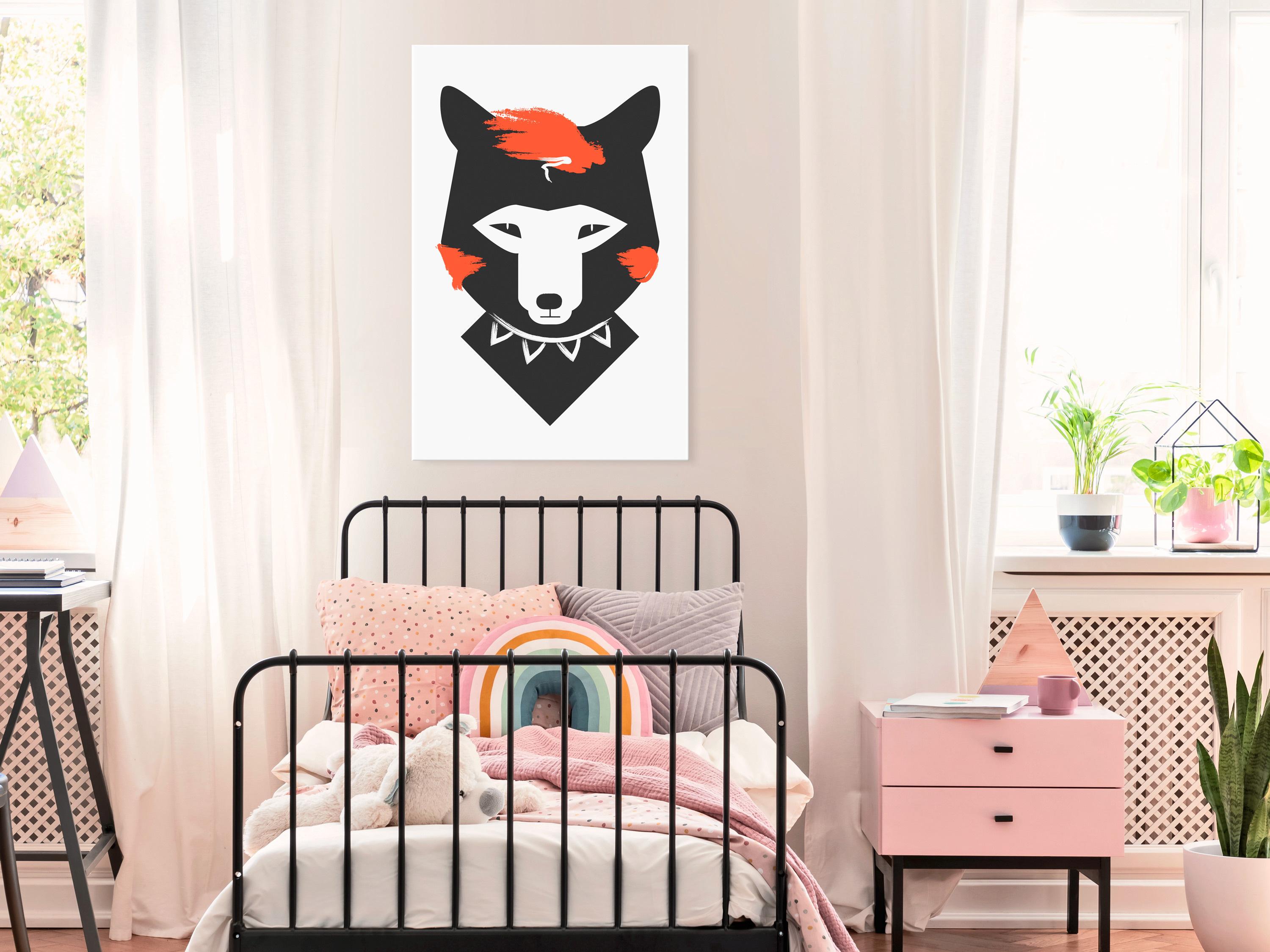 Billede på lærred til børn - Høflig Ræv lodret - 20 x 30 cm - Premium Print billede