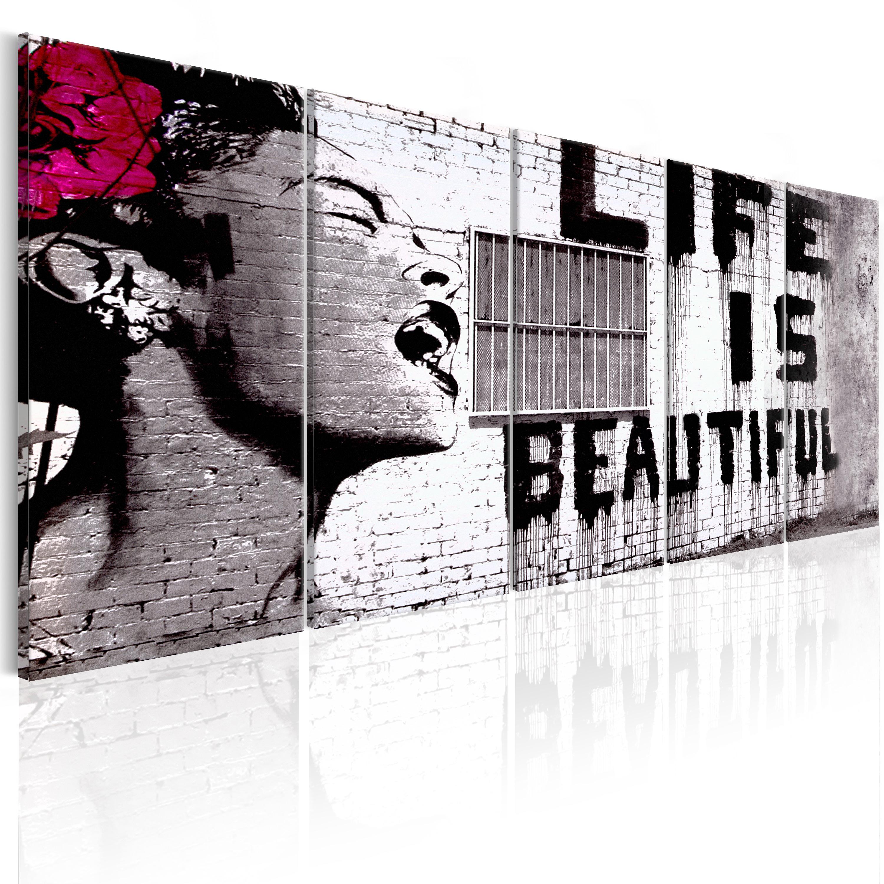 Billede - Banksy: Life is Beautiful - 225 x 90 cm - På italiensk lærred billede