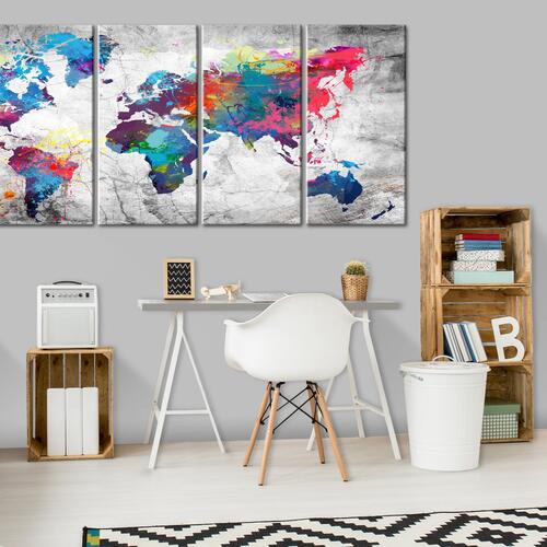 Billede - World Map: Spilt Paint