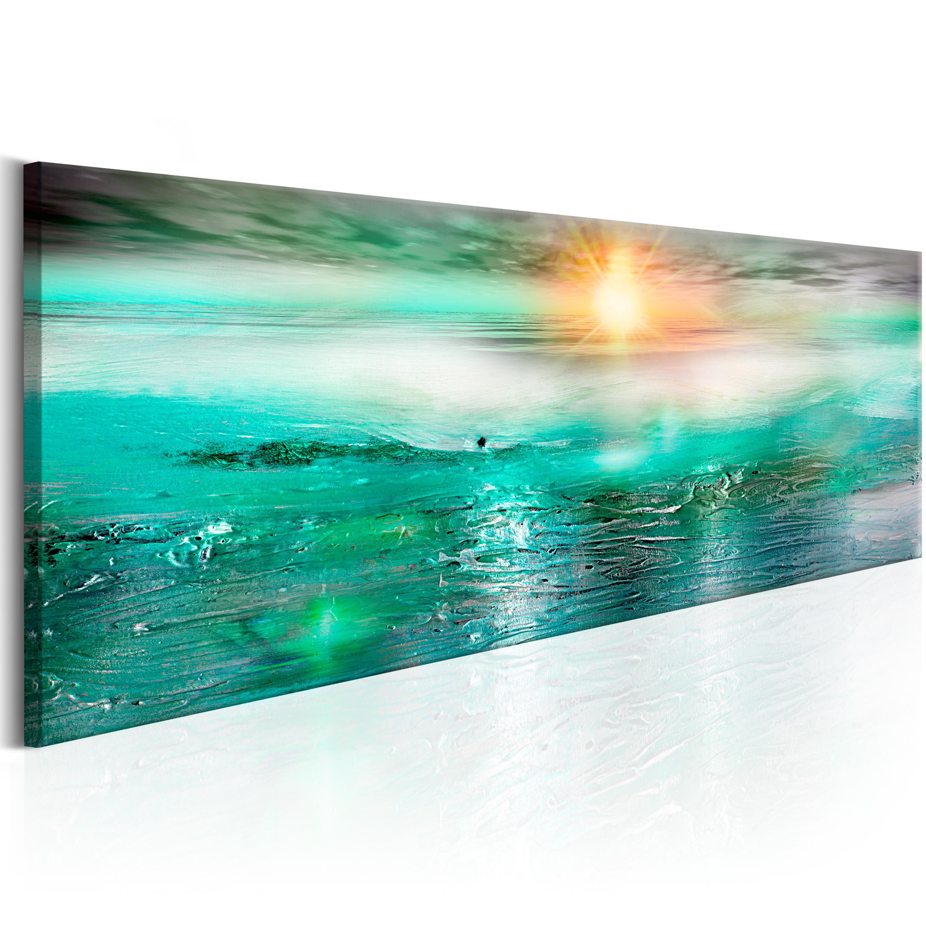 Billede - Sapphire Sea - 150 x 50 cm - På italiensk lærred billede
