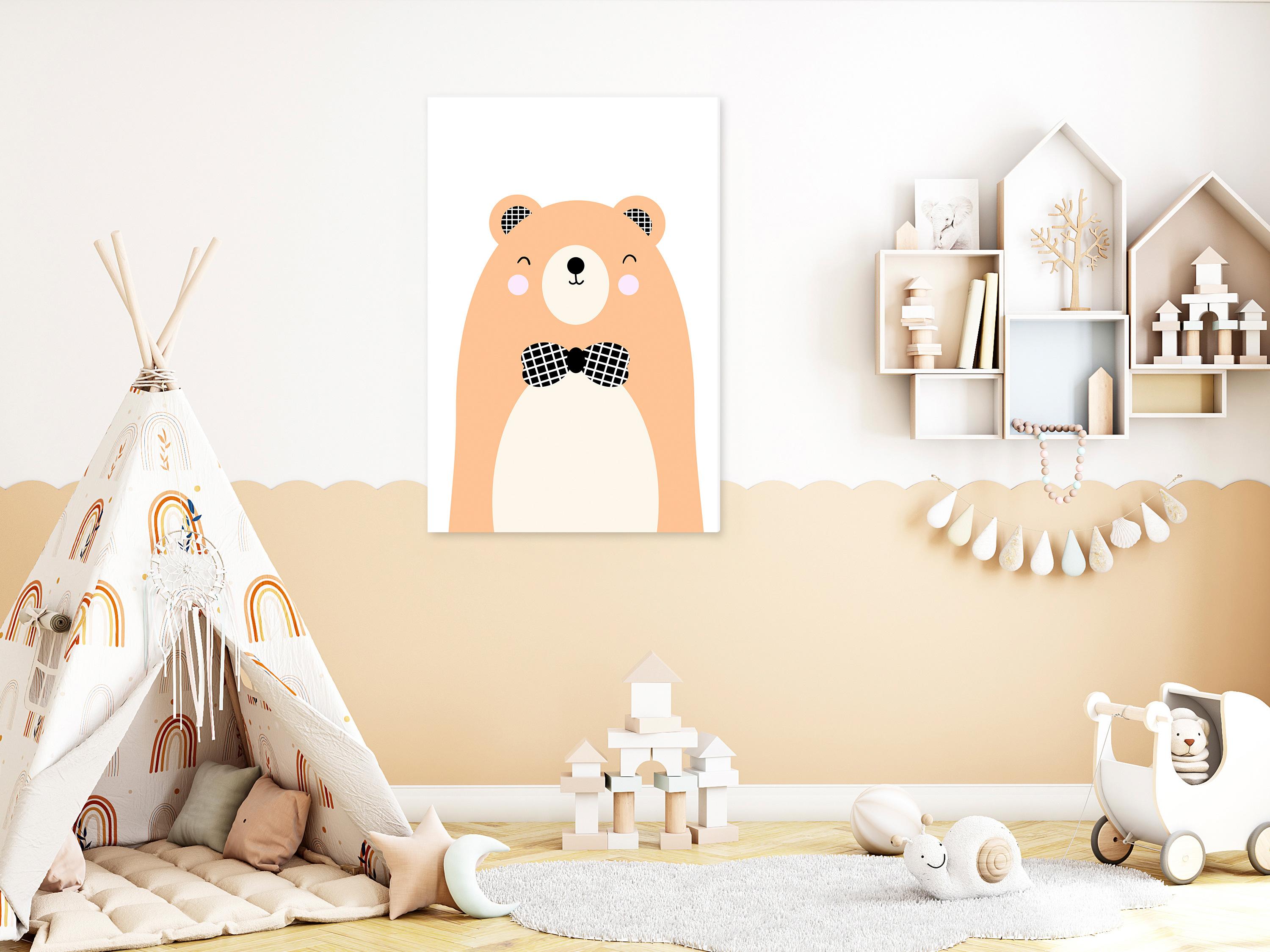 Billede - Teddy Bear in Bow Tie (1 Part) Vertical - 40 x 60 cm - Premium Print billede