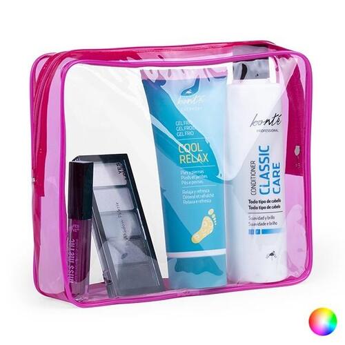 Rejsetoilettaske Gennemsigtig 145933 Fuchsia