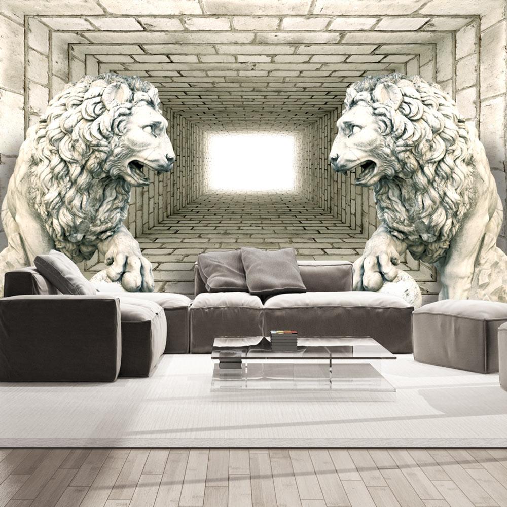 Fototapet - Chamber of lions - 300 x 210 cm - Standard billede