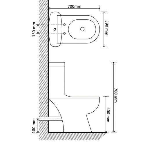 Toilet med cisterne sort