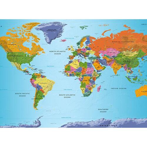 Fototapet - World Map: Colourful Geography II