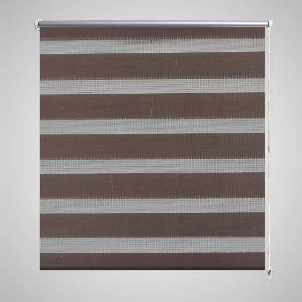 Rullegardin i zebradesign 100 x 175 cm kaffefarvet