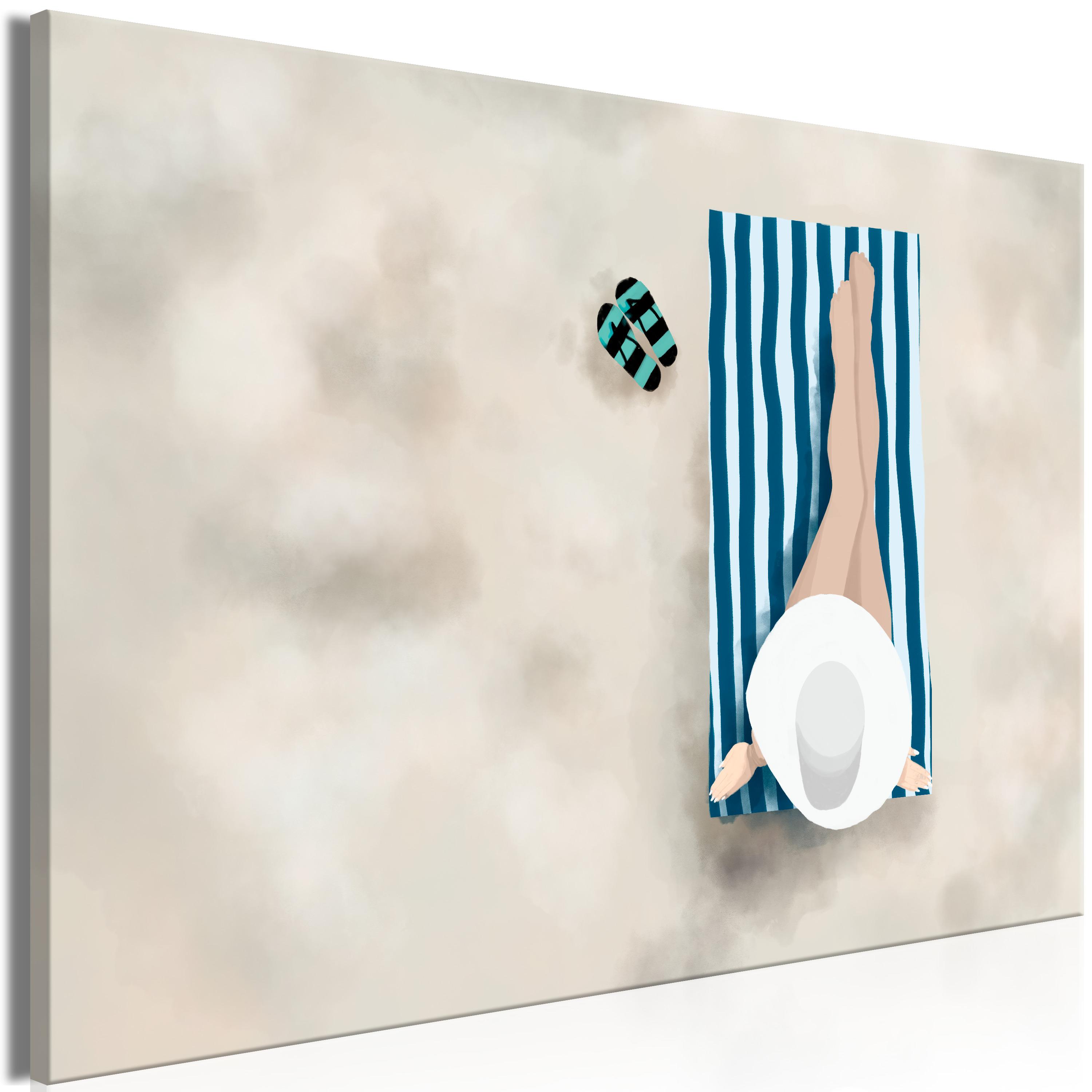 Billede - Lady on the Beach (1 Part) Wide - 120 x 80 cm - Premium Print billede