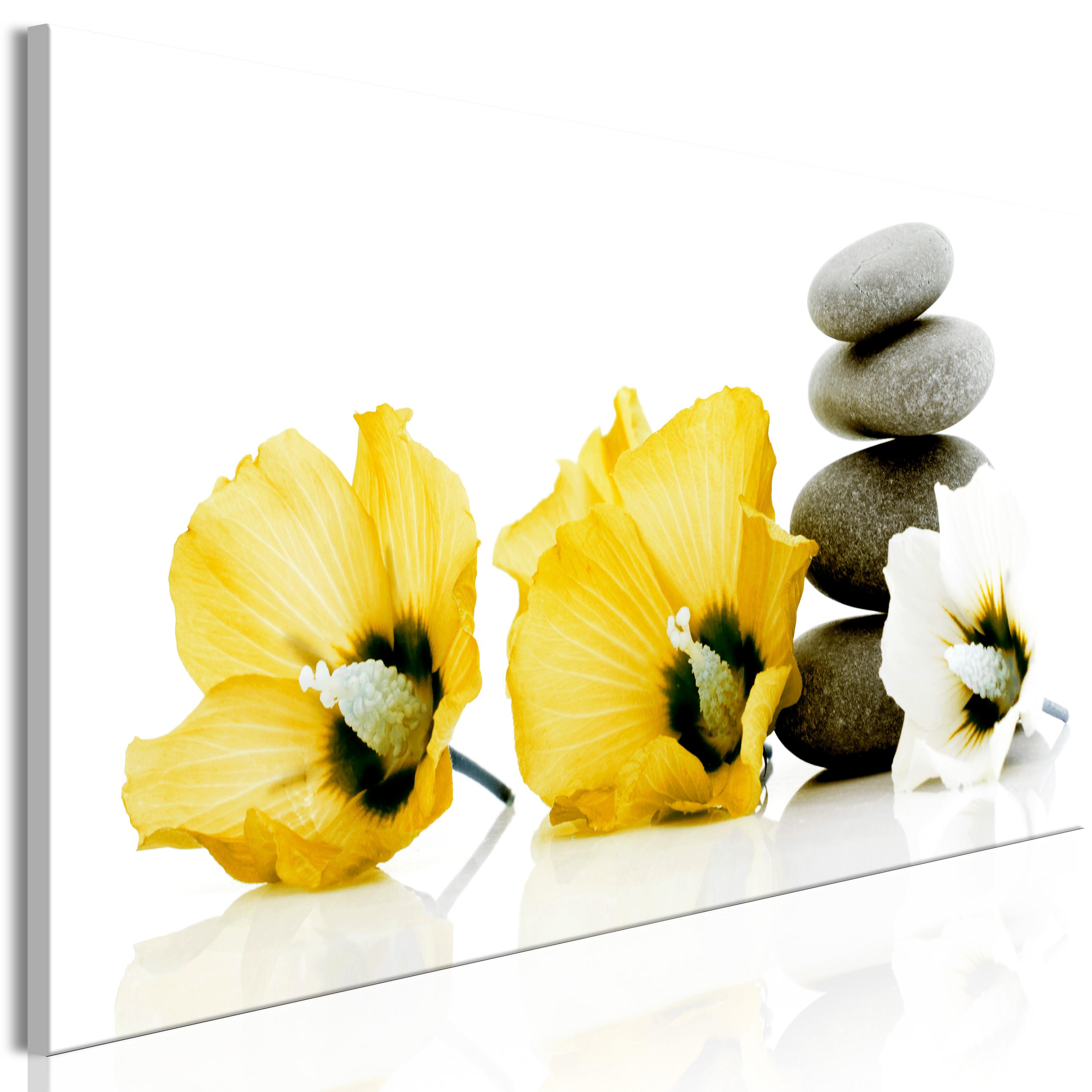 Billede - Calm Mallow (1 Part) Narrow Yellow - 135 x 45 cm - Premium Print billede