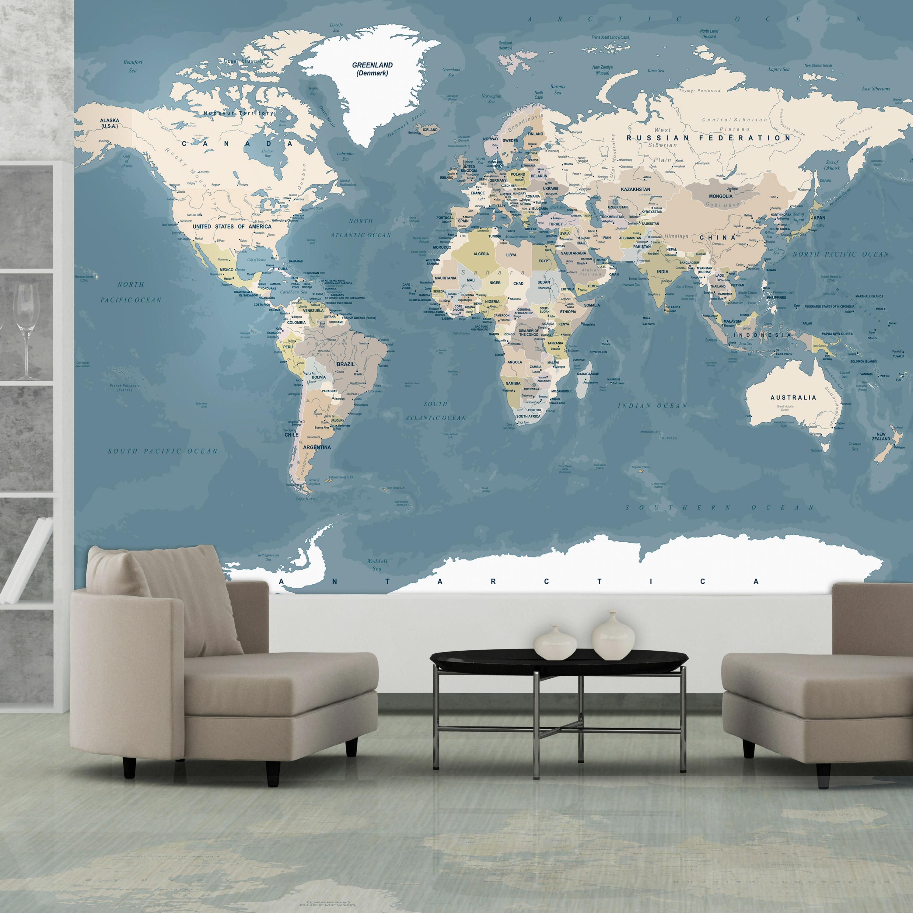 Fototapet - Vintage World Map - 150 x 105 cm - Standard billede