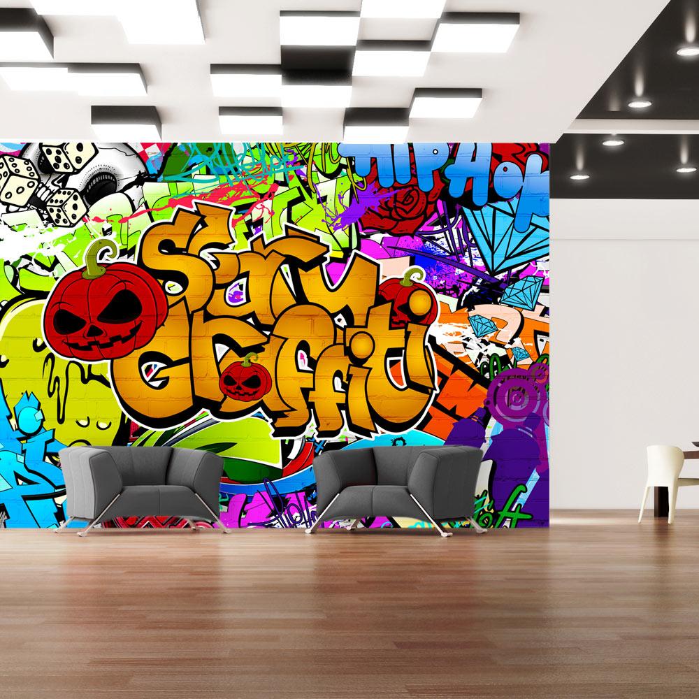 Fototapet - Scary graffiti - 294 x 210 cm - Selvklæbende billede
