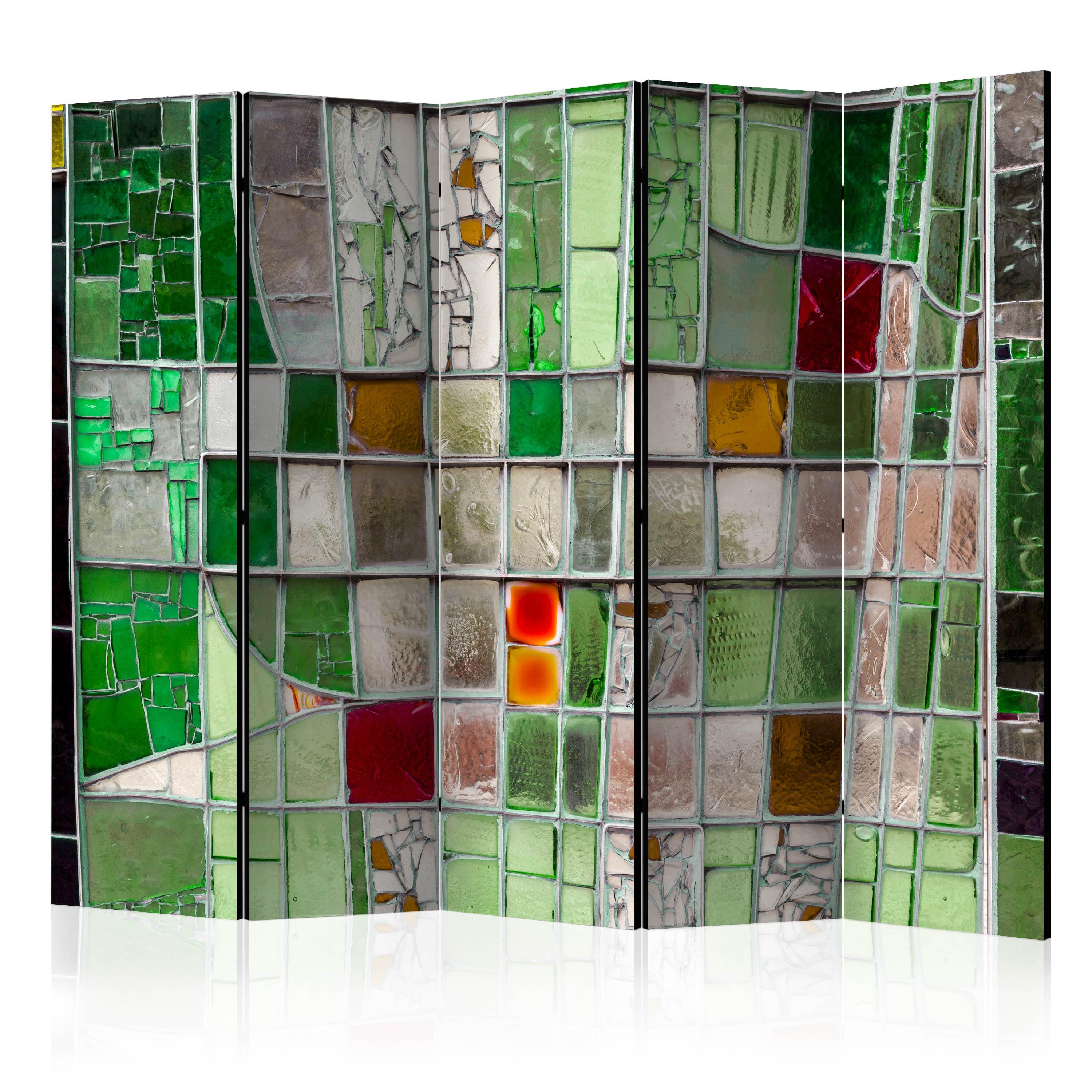 Skærmvæg Emerald Stained Glass Ii 225 X 172 Cm Dobbeltsidet