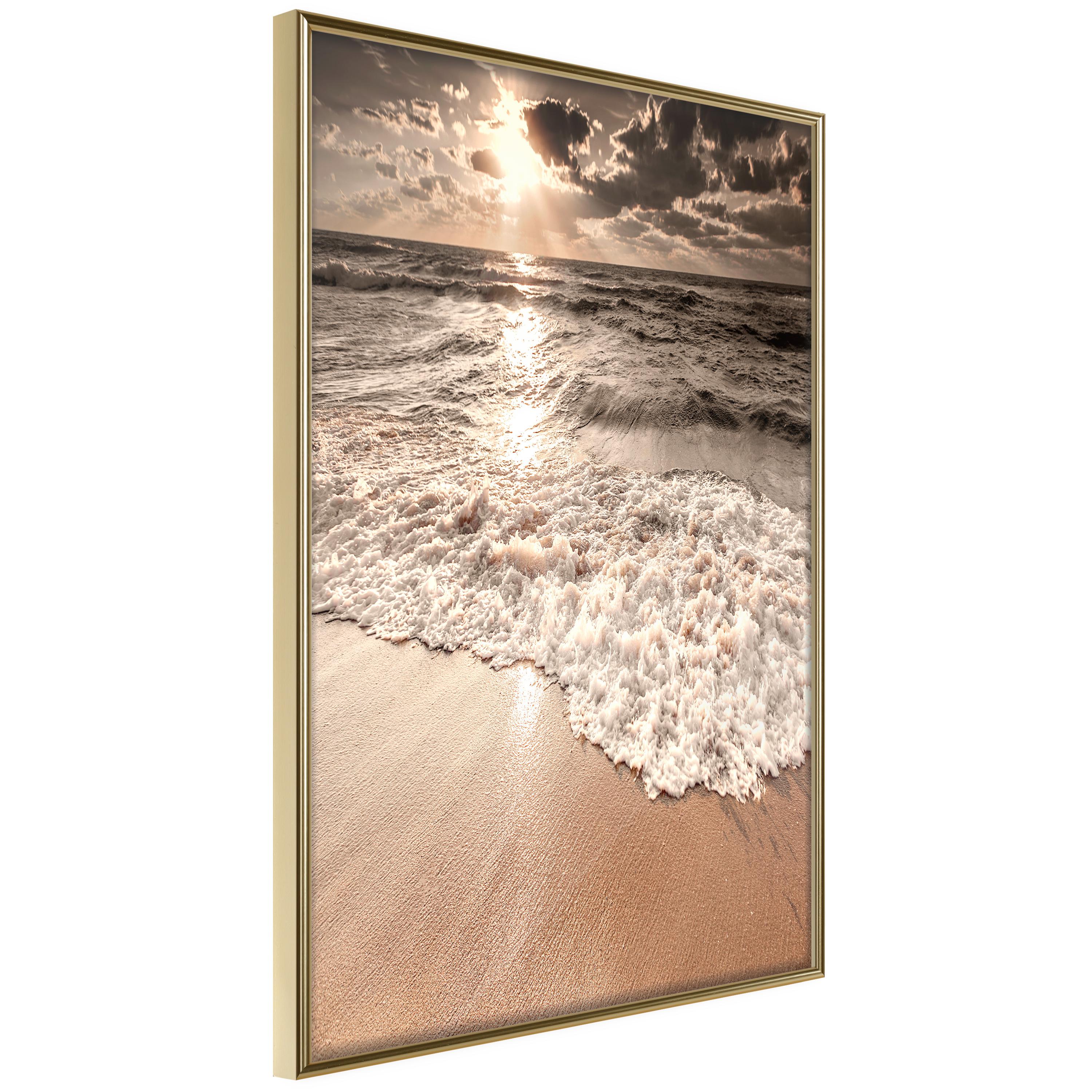 Plakat - Space of Waves - 40 x 60 cm - Guldramme billede