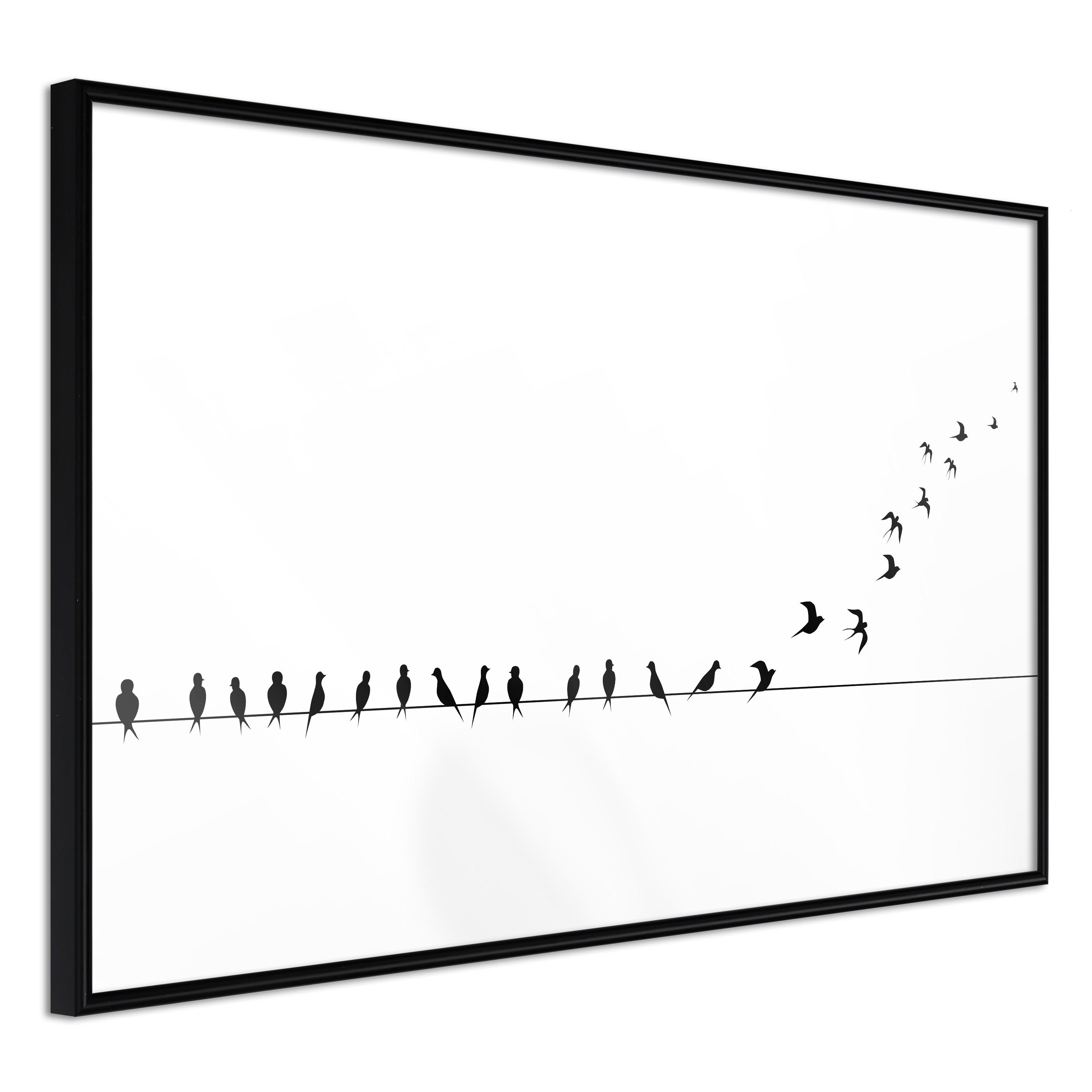 Plakat - Let's Fly - 90 x 60 cm - Sort ramme billede