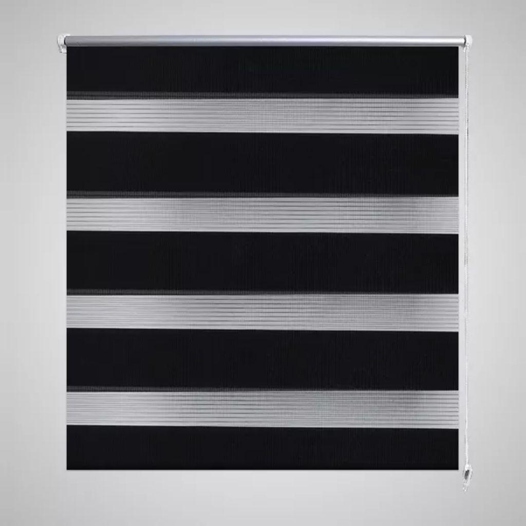 Rullegardin i zebradesign 140 x 175 cm sort