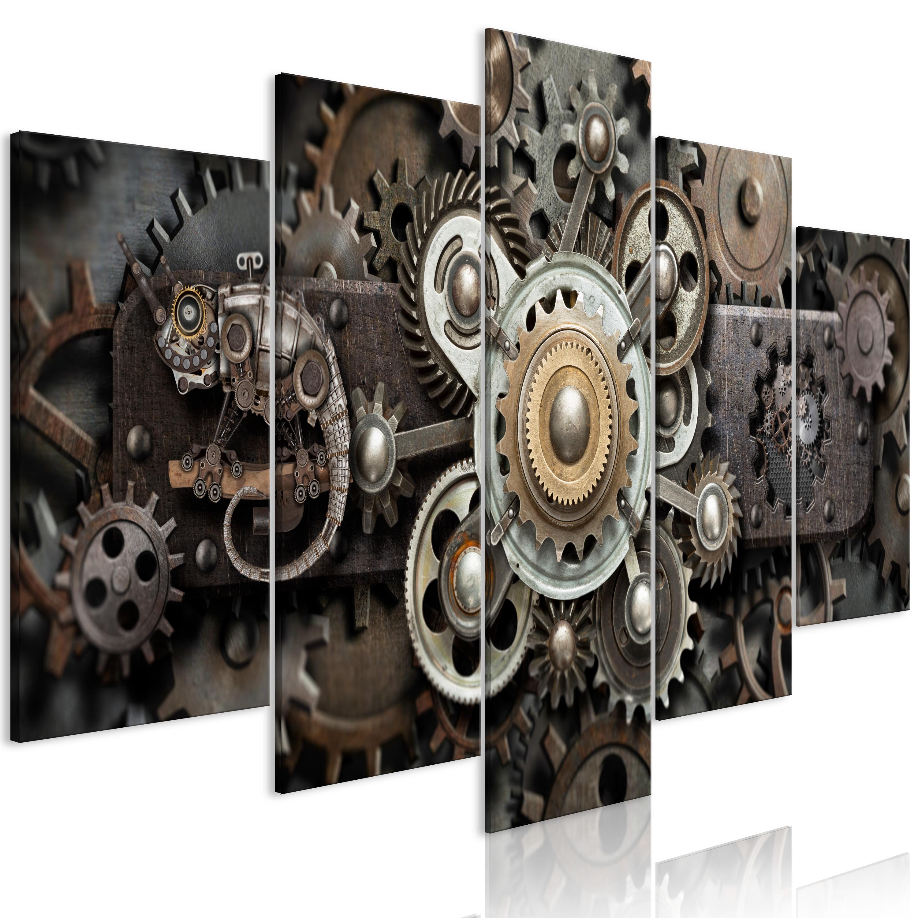 Billede - Old Mechanism (5 dele) Wide - 100 x 50 cm - Premium Print billede
