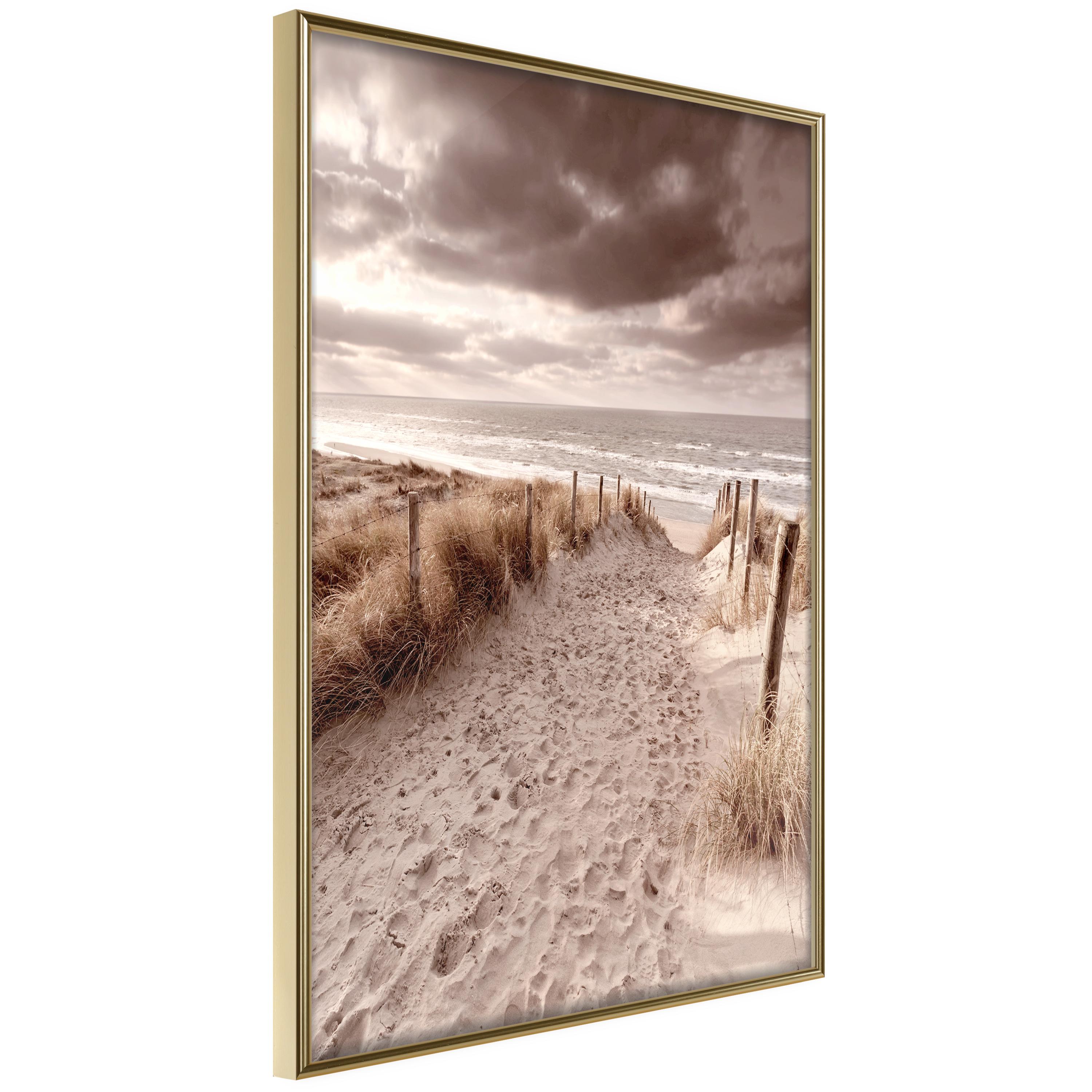 Plakat - Distant Dune - 40 x 60 cm - Guldramme billede