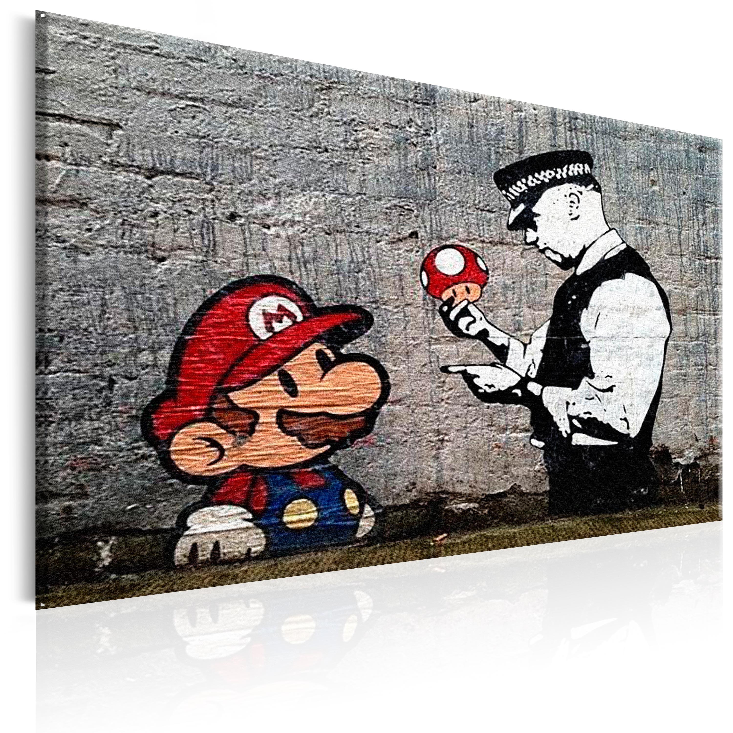 Billede - Mario and Cop by Banksy - 30 x 20 cm - Premium Print billede