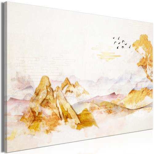 Lærredsbillede Golden Mountains - Wide