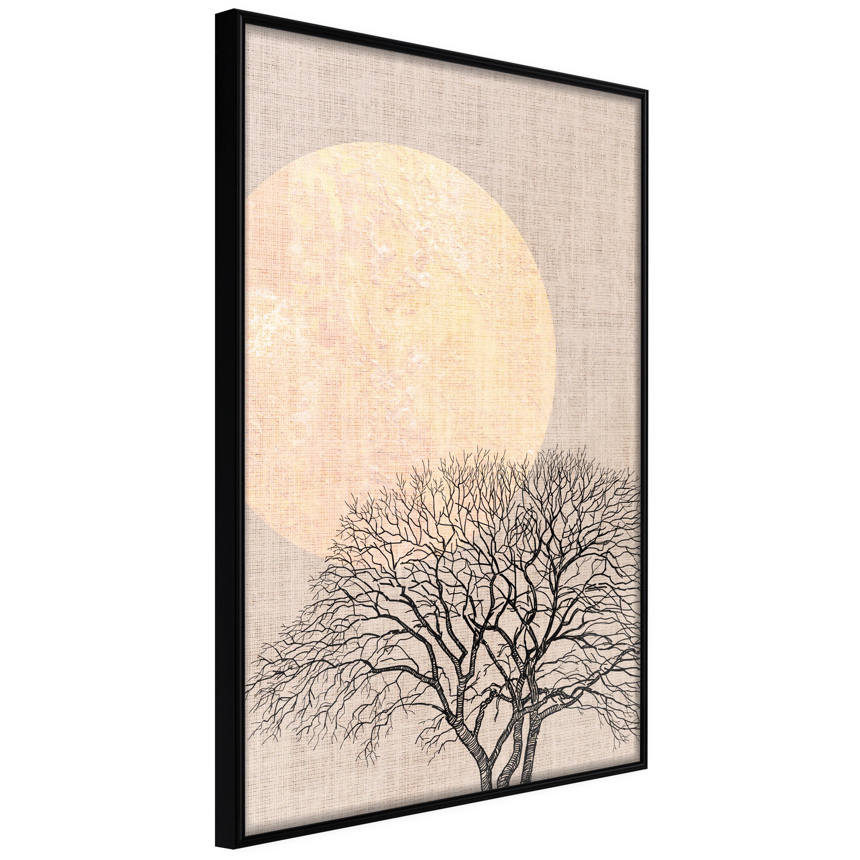 Plakat - Morning Full Moon - 40 x 60 cm - Sort ramme billede