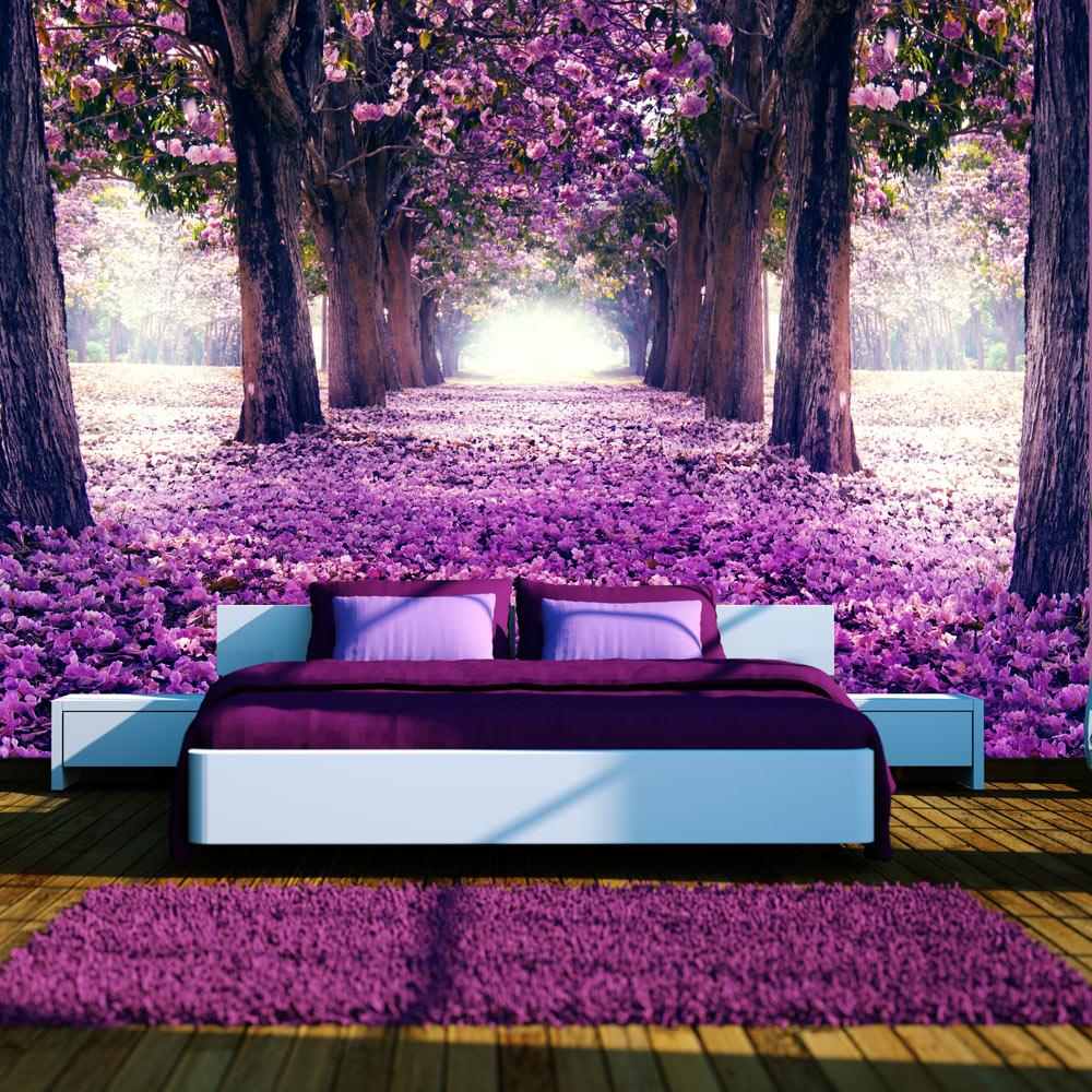 Fototapet - Flower road - 196 x 140 cm - Selvklæbende billede