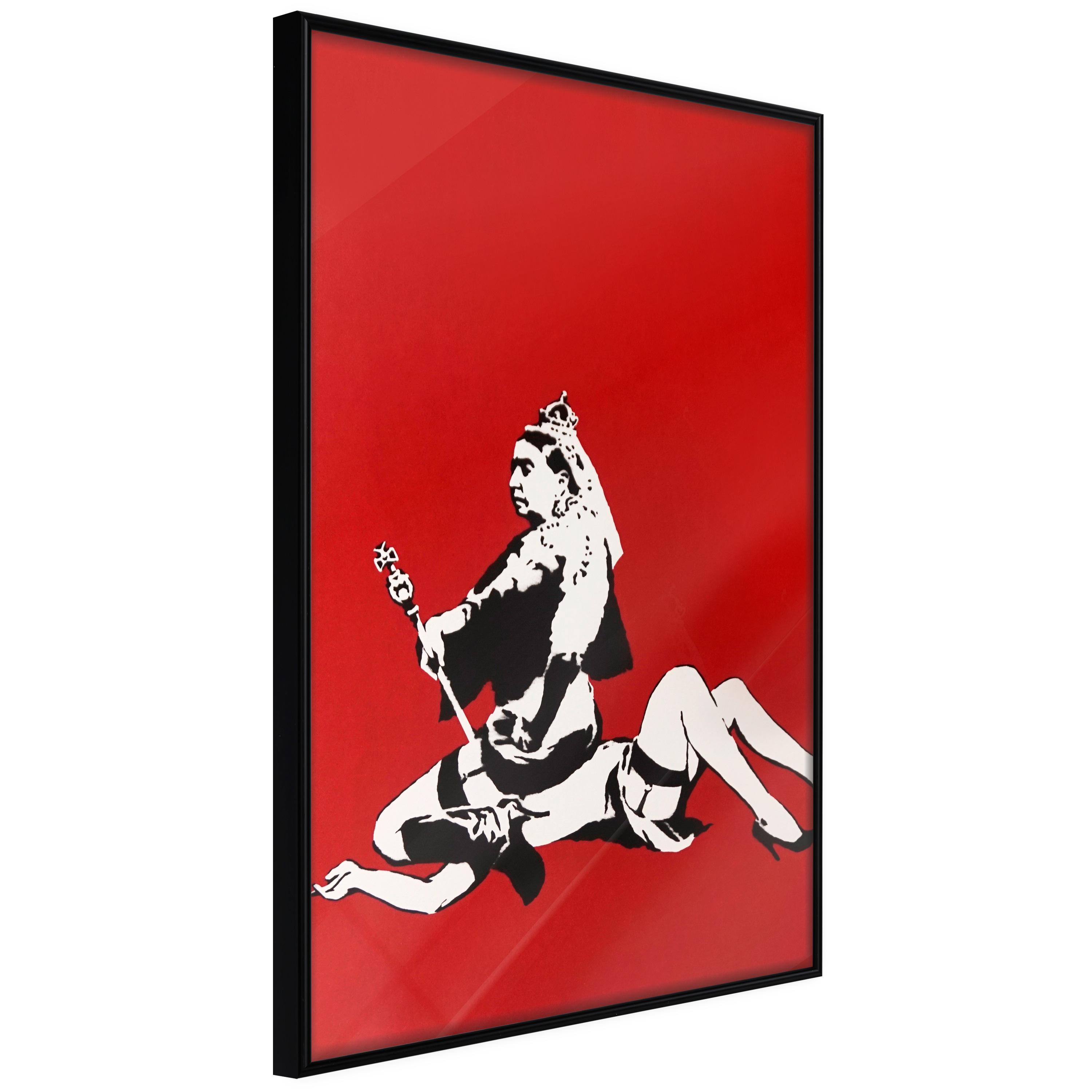 Plakat - Banksy: Queen Victoria - 40 x 60 cm - Sort ramme billede