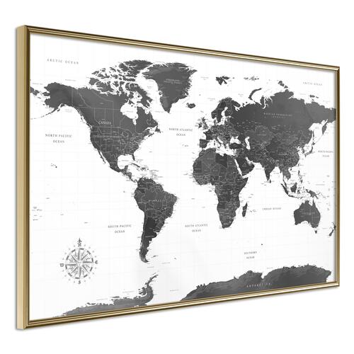 Plakat - Monochrome Map