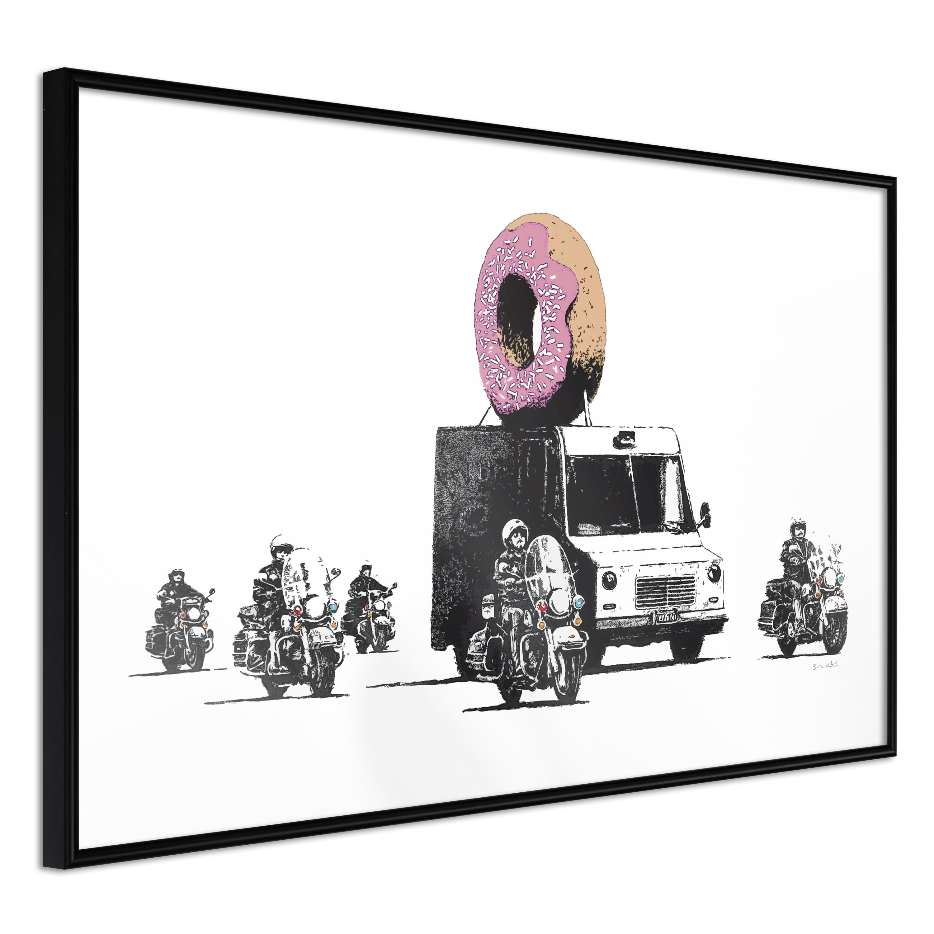 Plakat - Donut Police - 60 x 40 cm - Sort ramme billede