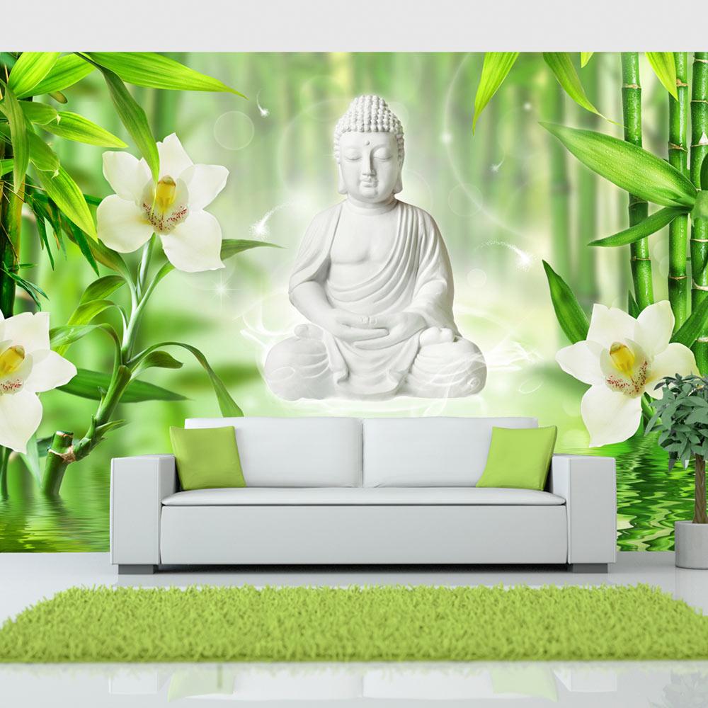 Fototapet - Buddha and nature - 400 x 280 cm - Premium