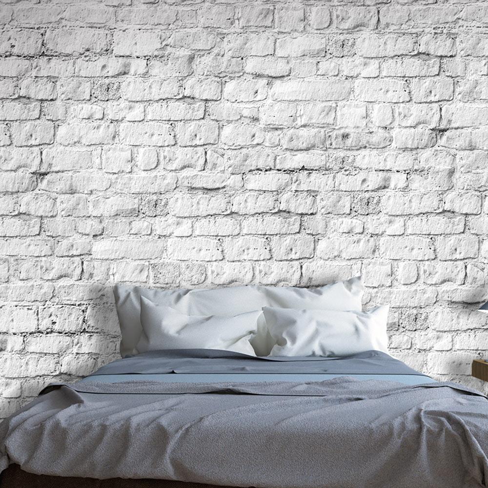 Fototapet - White brick - 300 x 210 cm - Premium billede
