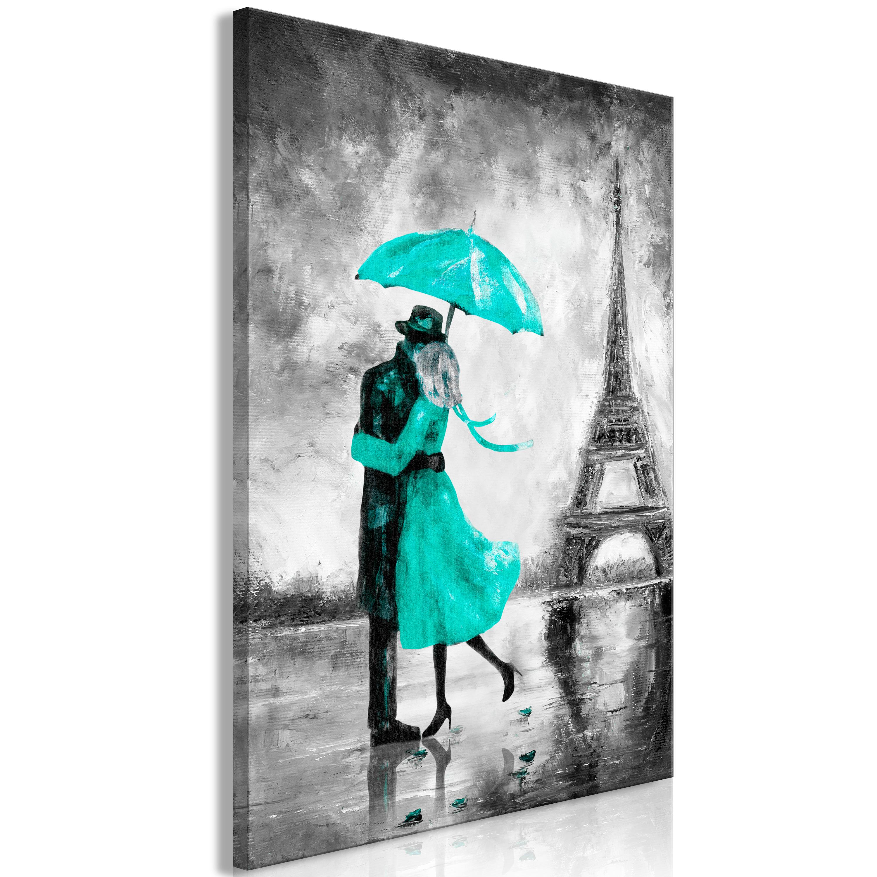 Billede - Paris Fog (1 Part) Vertical Green - 20 x 30 cm - Standard billede