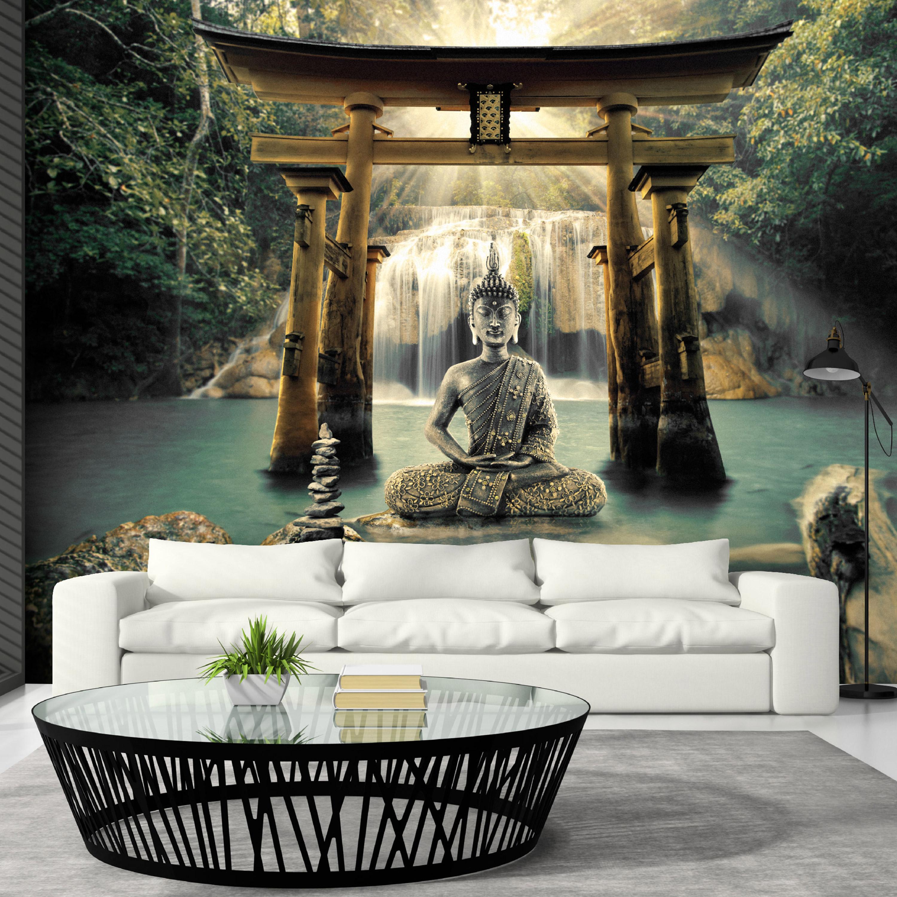 Fototapet - Buddha Smile - 441 x 315 cm - Selvklæbende billede