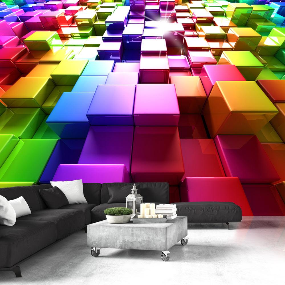 Fototapet - Colored Cubes - 200 x 140 cm - Standard billede