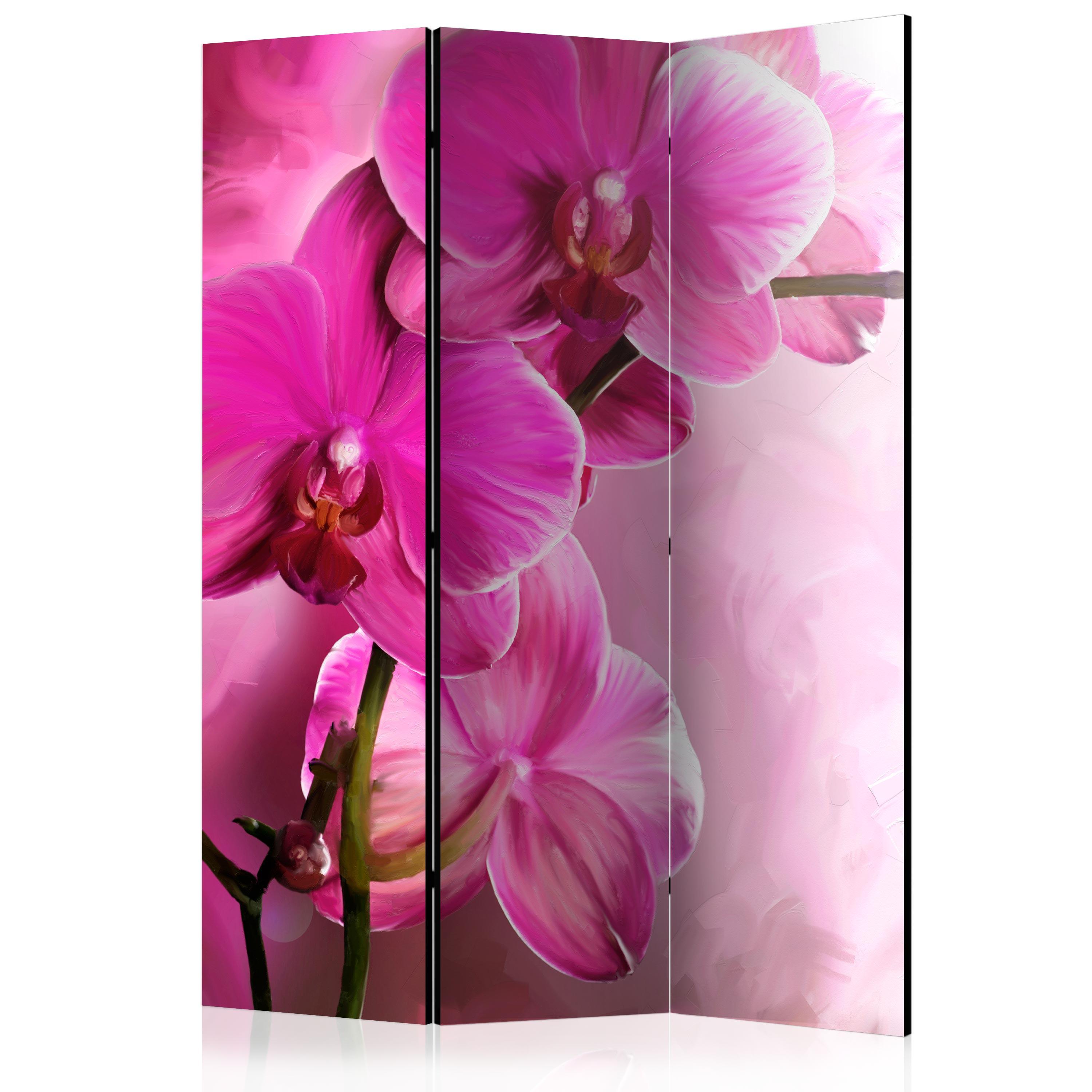 Skærmvæg - Pink Orchid - 135 x 172 cm - Dobbeltsidet billede