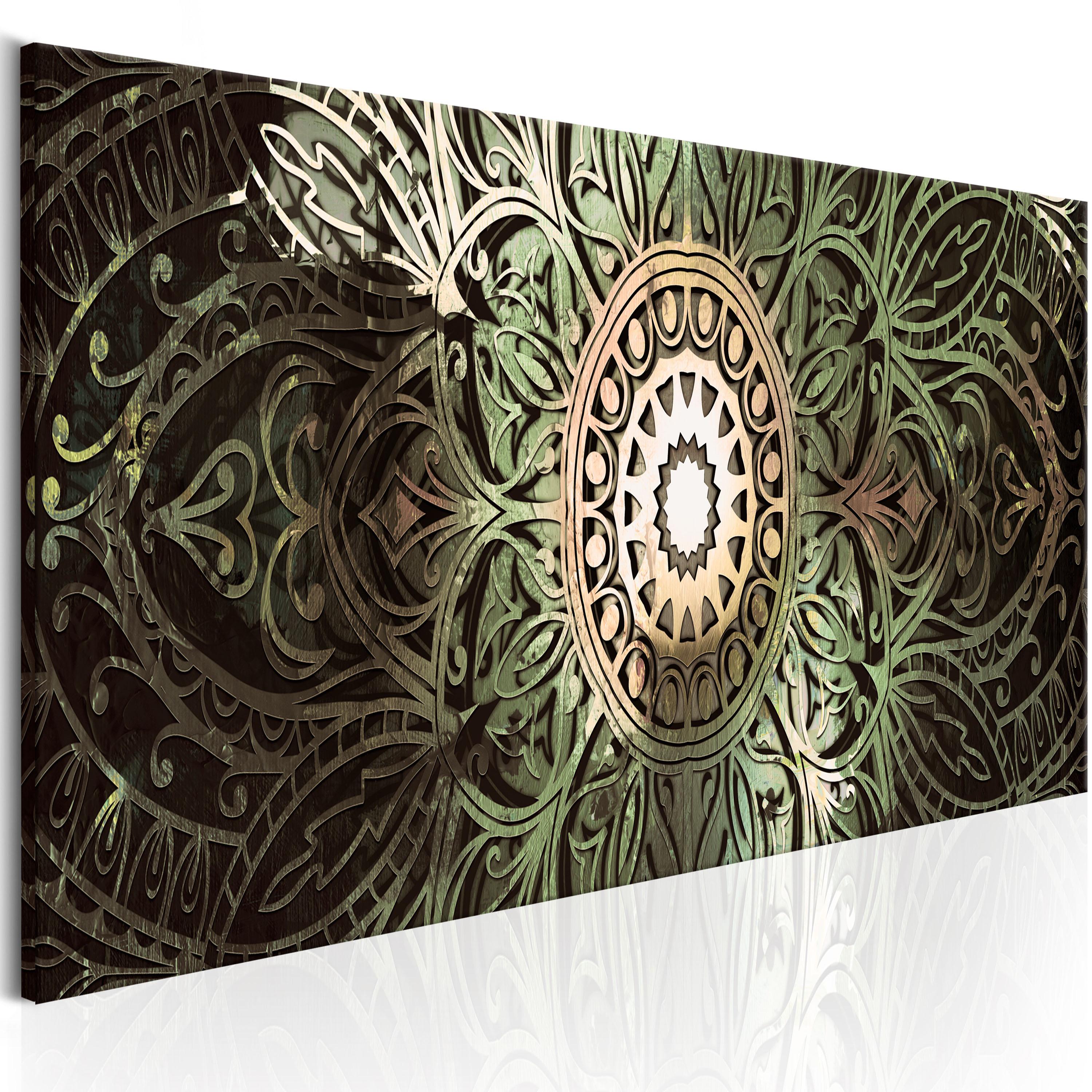 Billede - Emerald Mandala - 135 x 45 cm - Standard billede