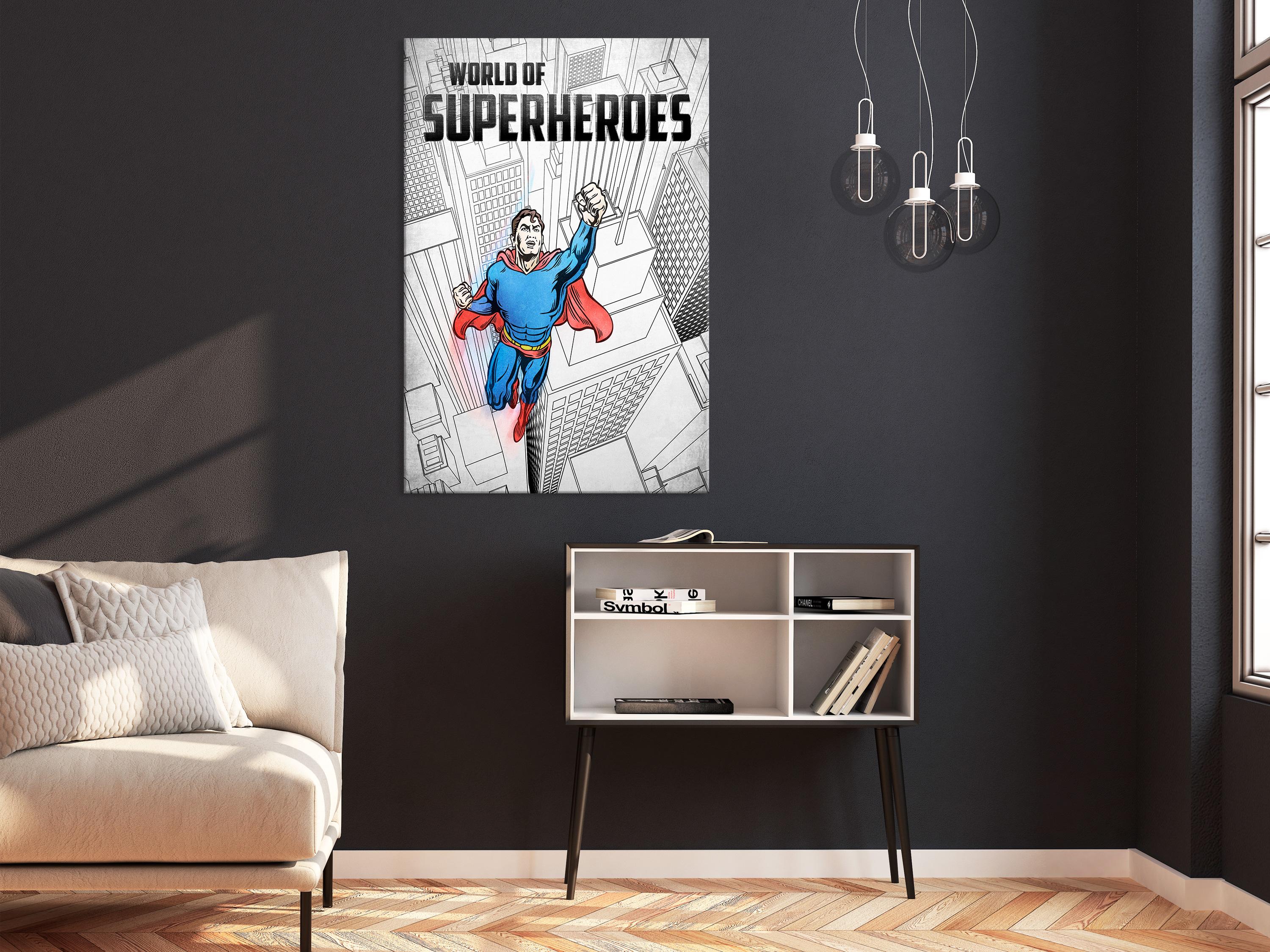 Billede - World of Superheroes (1 Part) Vertical - 40 x 60 cm - Premium Print billede