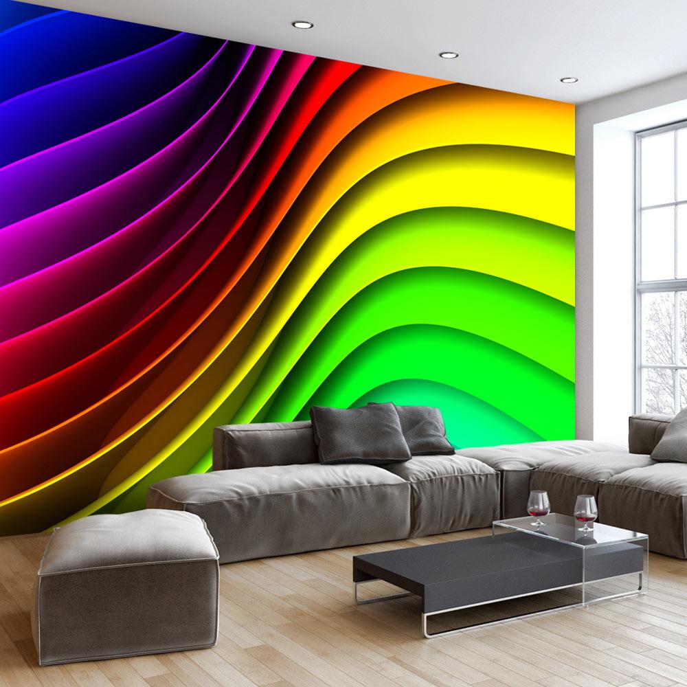 Fototapet - Rainbow Waves - 200 x 140 cm - Standard billede