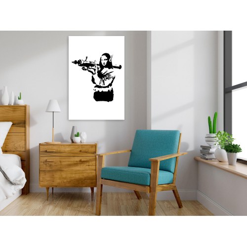Billede - Banksy Mona Lisa with Rocket Launcher (1 Part) Vertical