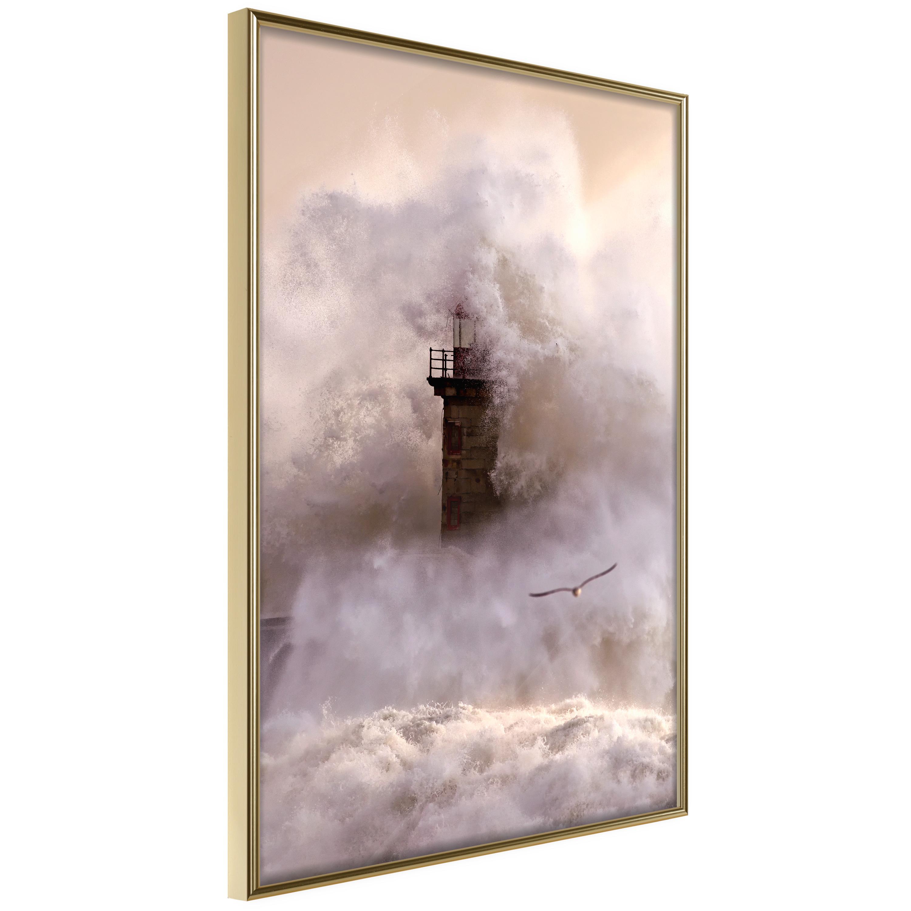 Plakat - Storm - 40 x 60 cm - Guldramme billede